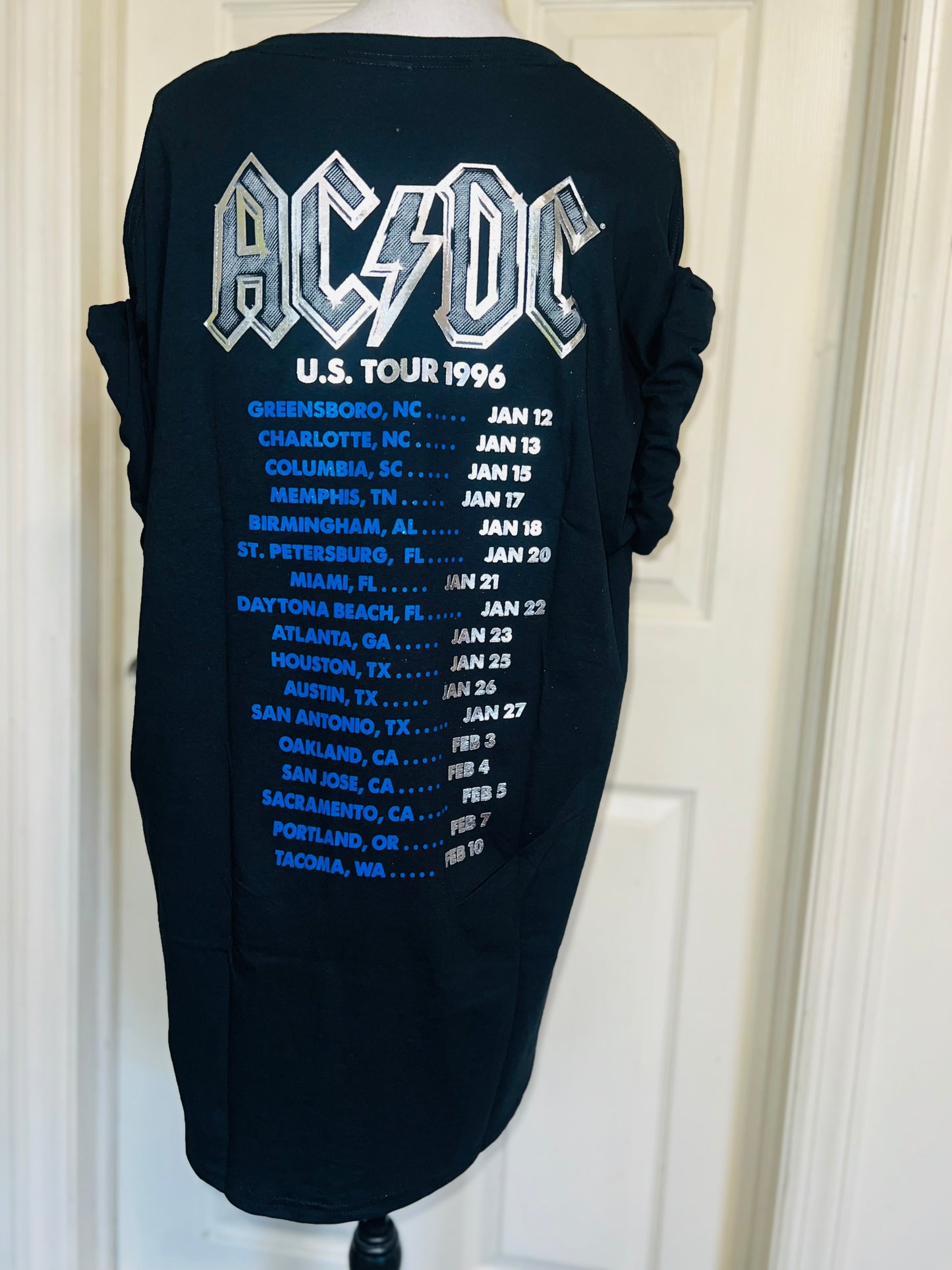 AC/DC Double Sided Oversized Distressed Tee