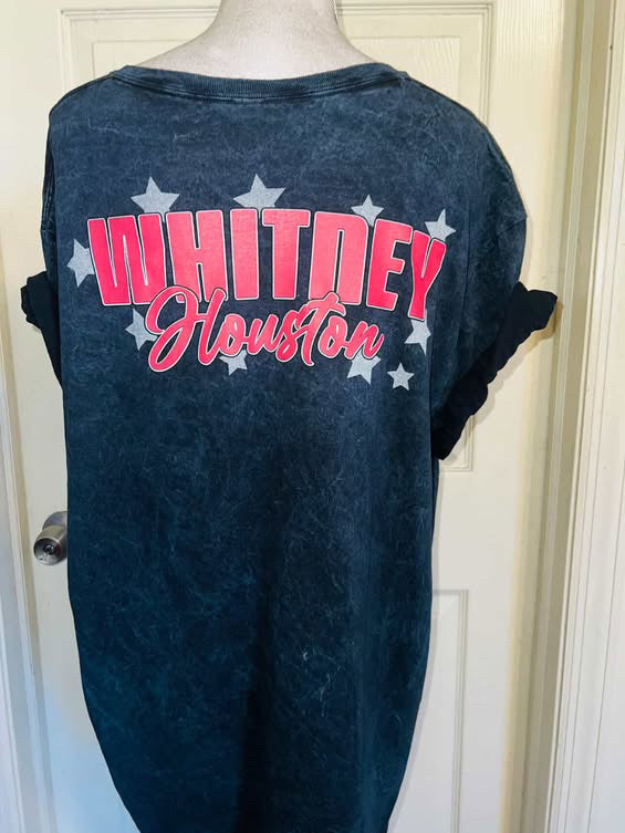 Whitney Houston Double Sided Oversized Distressed Tee