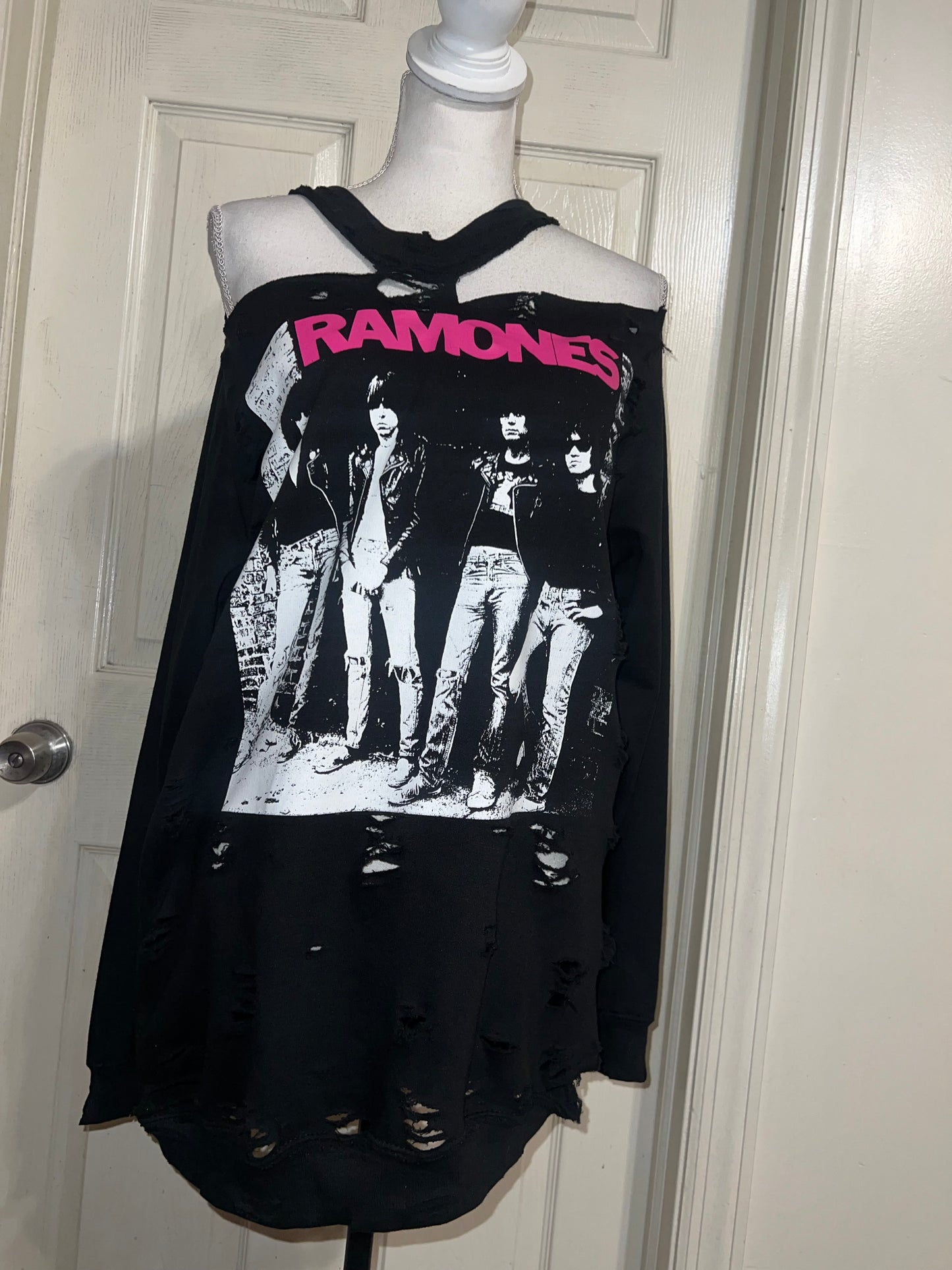 Ramones Oversized Distressed Sweatshirt