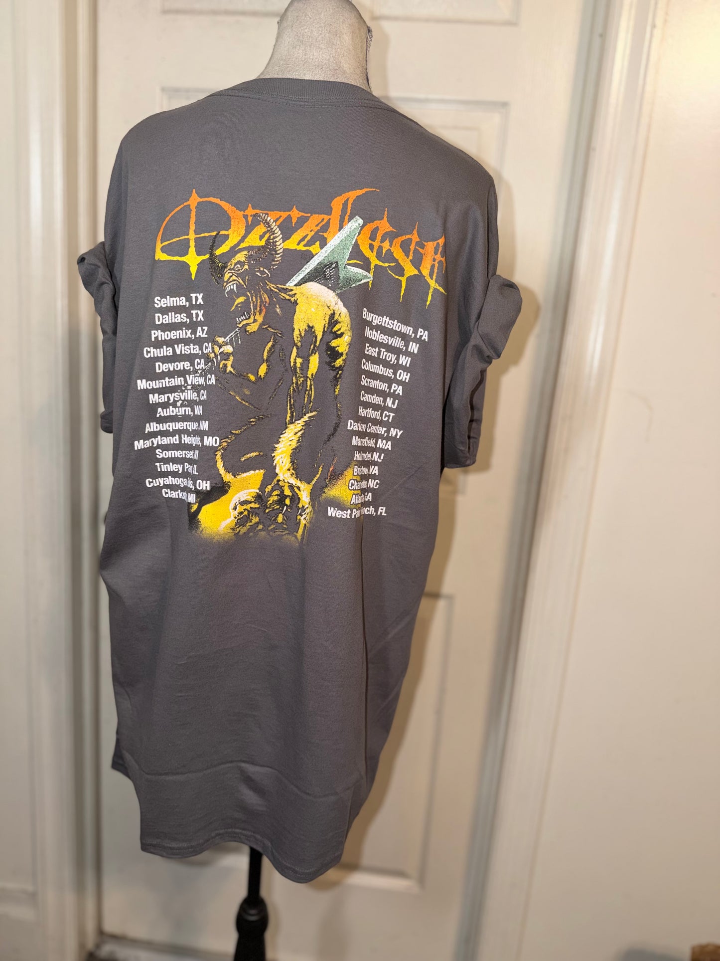 Ozzy Osbourne Ozzfest Double Sided Oversized Distressed Tee