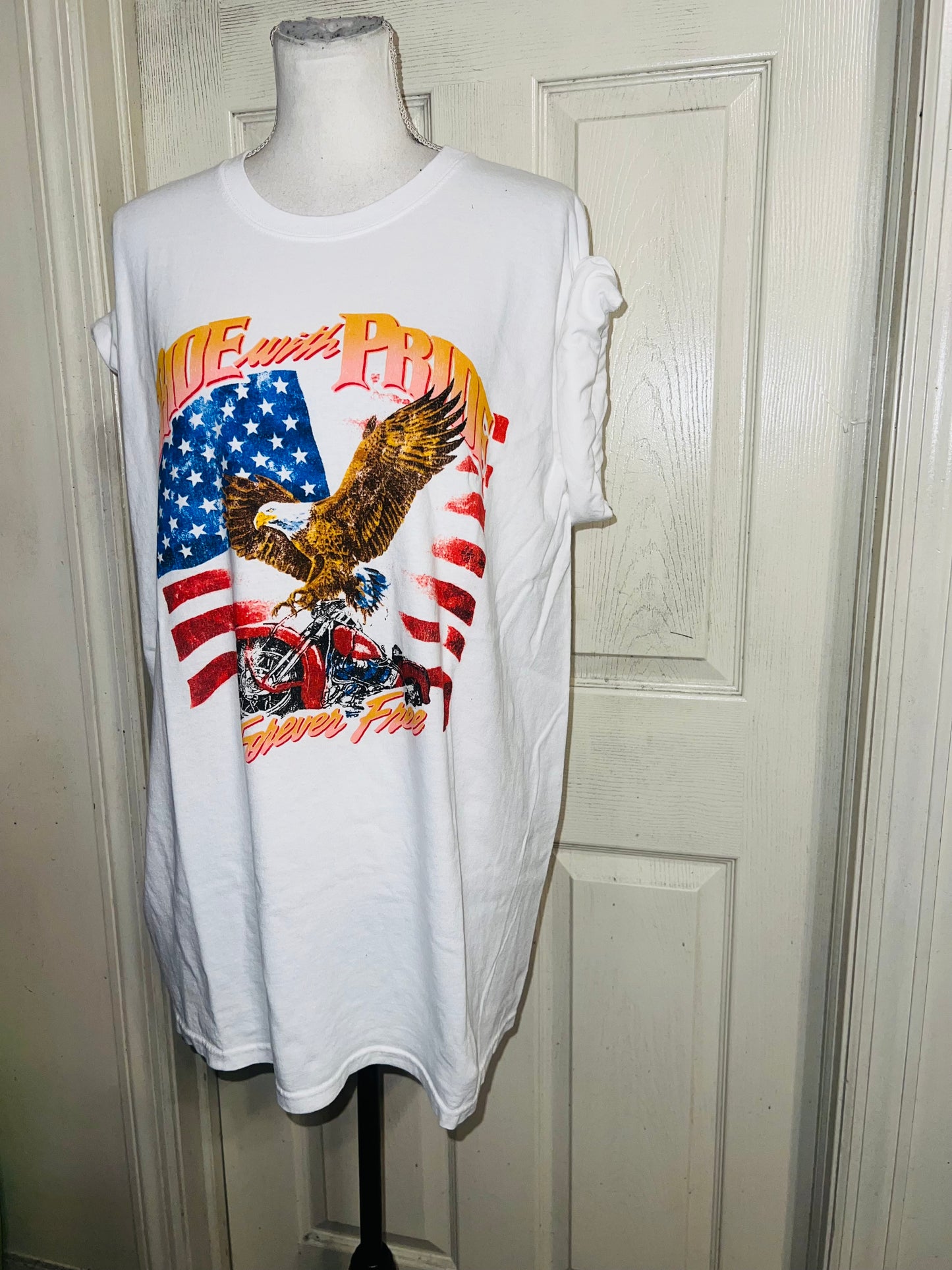 Ride With Pride Oversized Distressed Tee