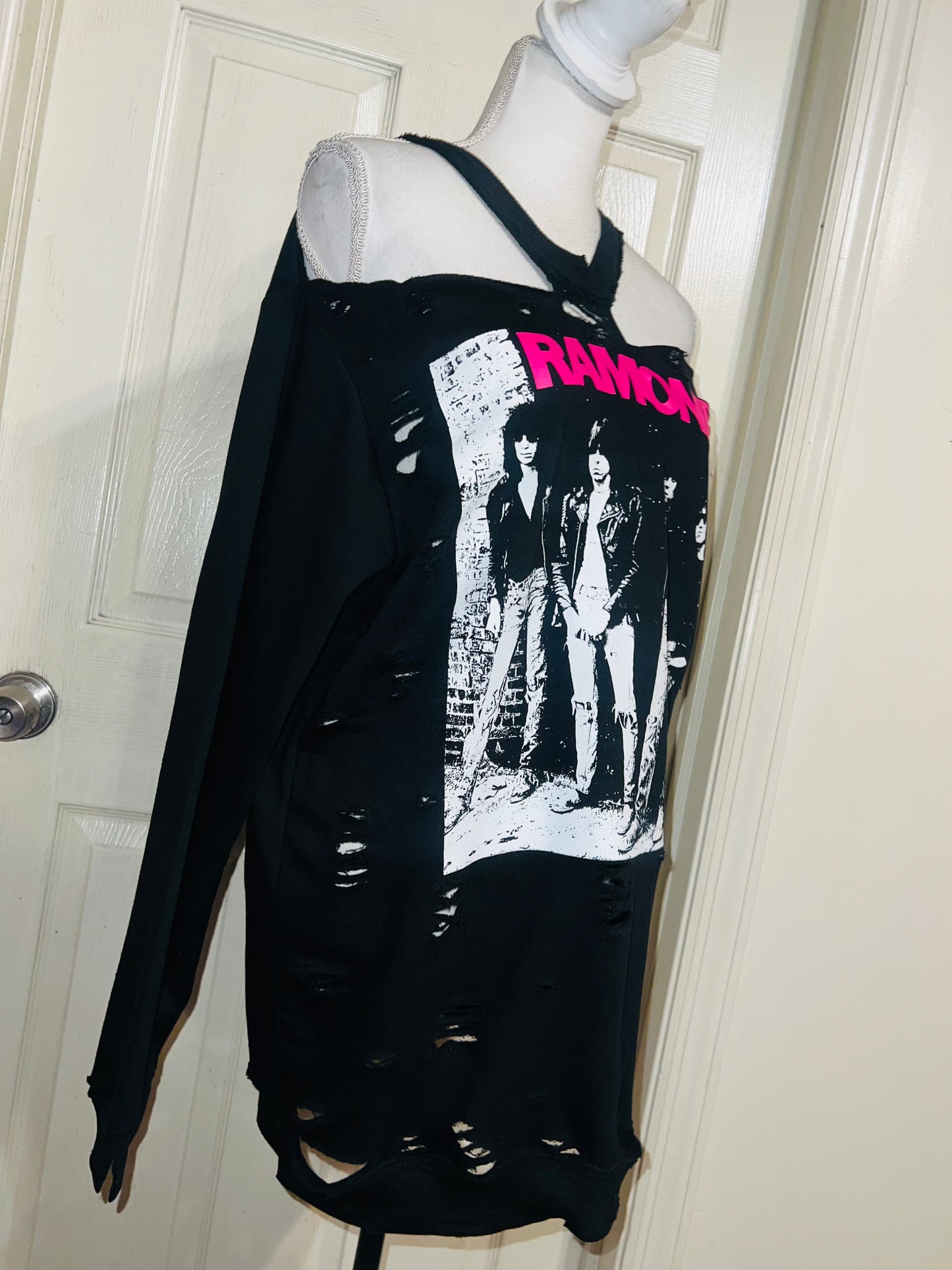 Ramones Oversized Distressed Sweatshirt