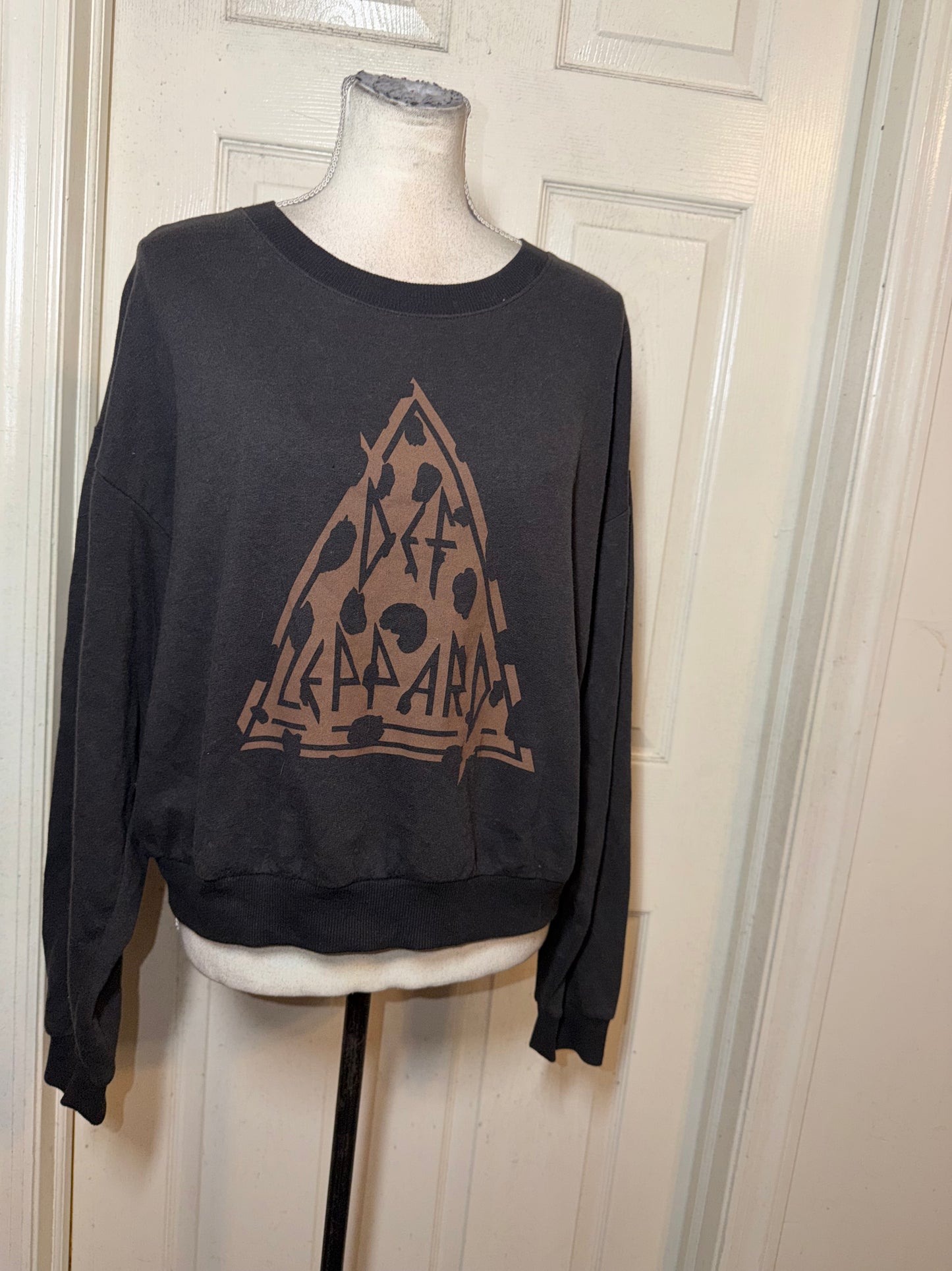 Def Leppard Oversized Distressed Sweatshirt