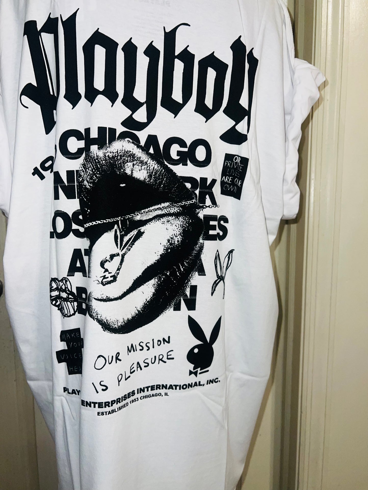 Playboy Double Sided Oversized Distressed Tee