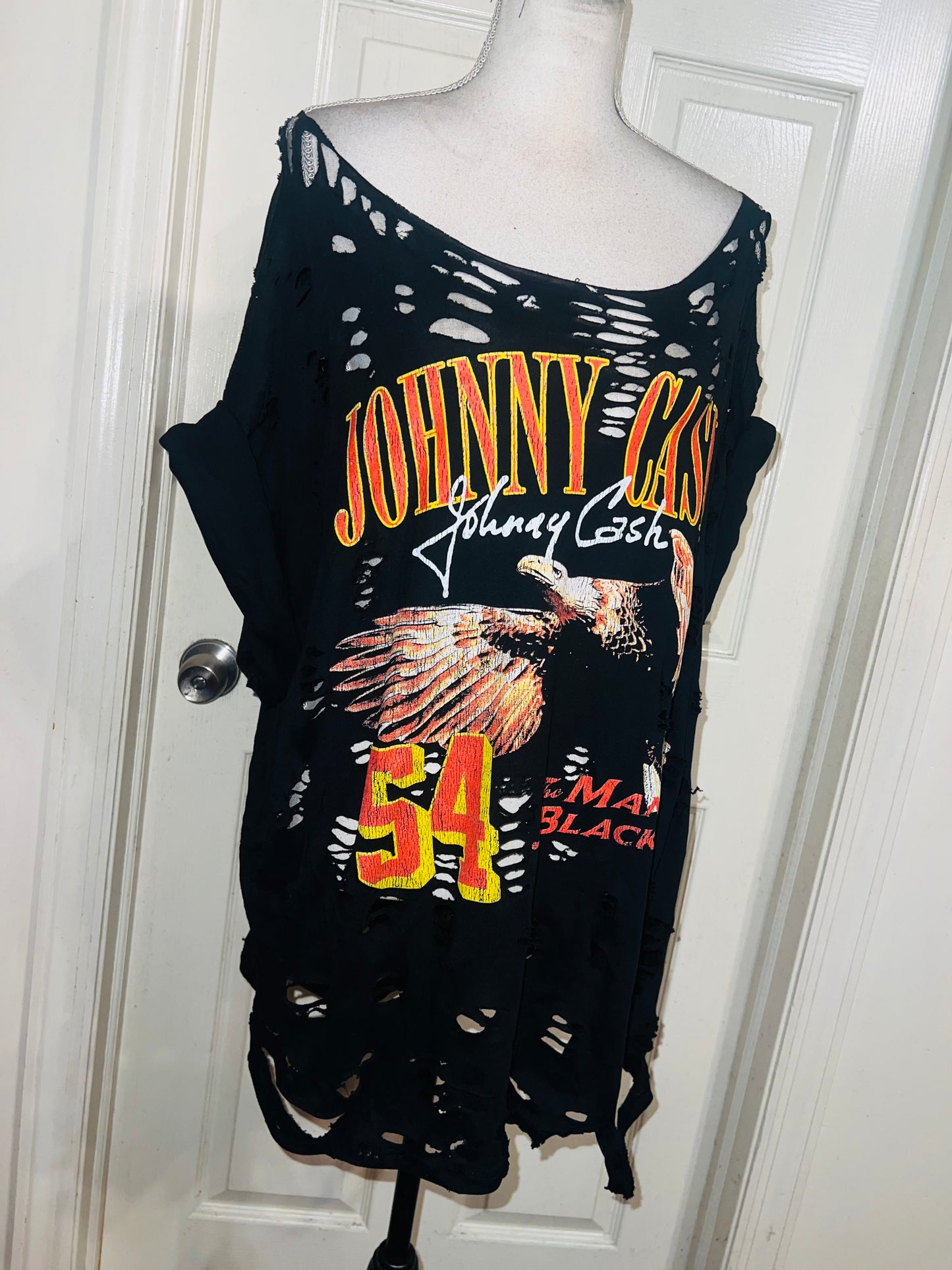 Johnny Cash Double Sided Oversized Distressed Tee