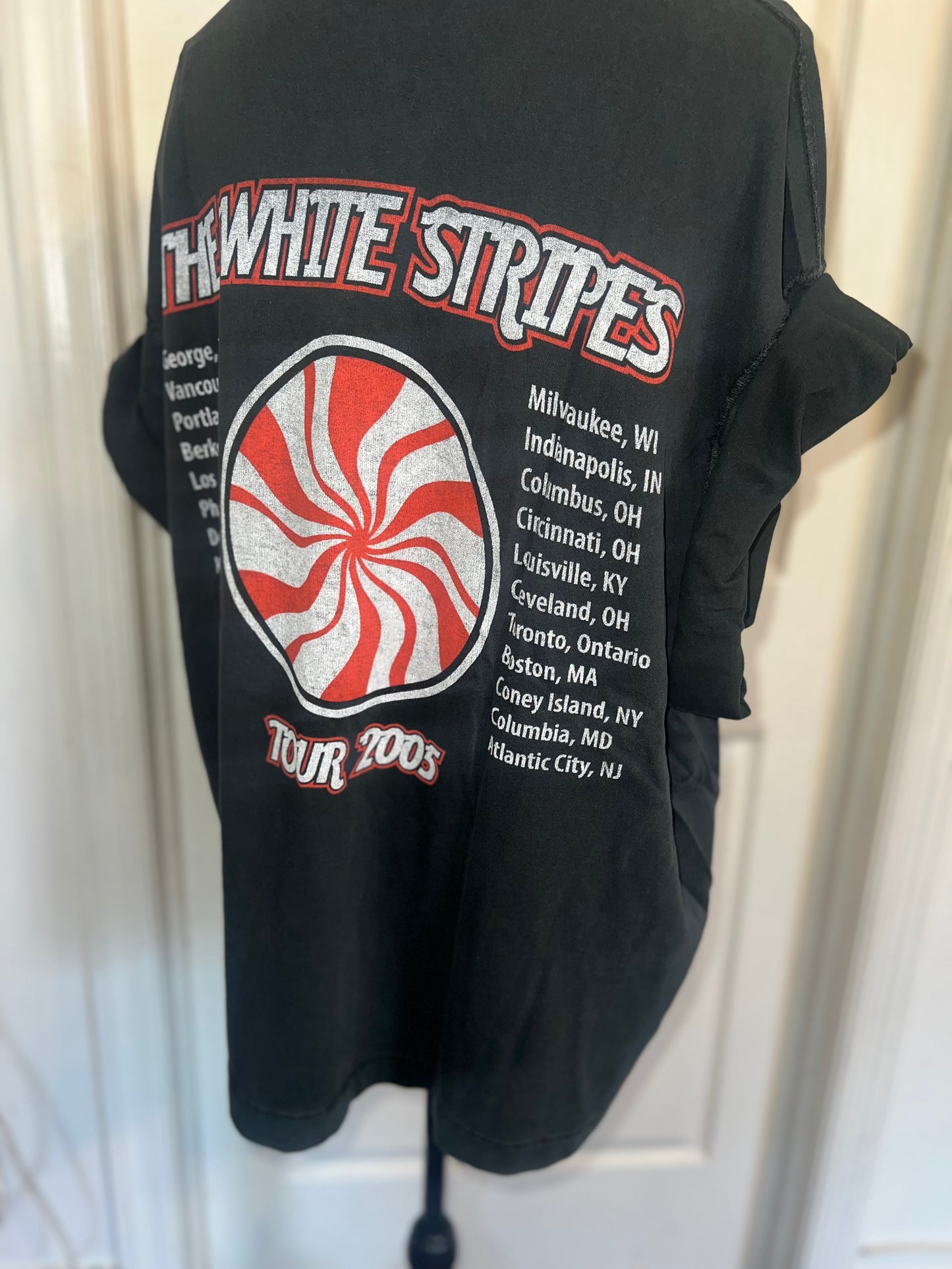 The White Stripes Double Sided Oversized Distressed Tee