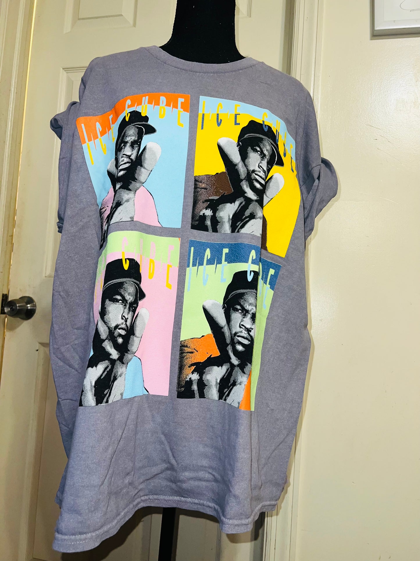 Ice Cube Warhol Pop Art Oversized Distressed Tee