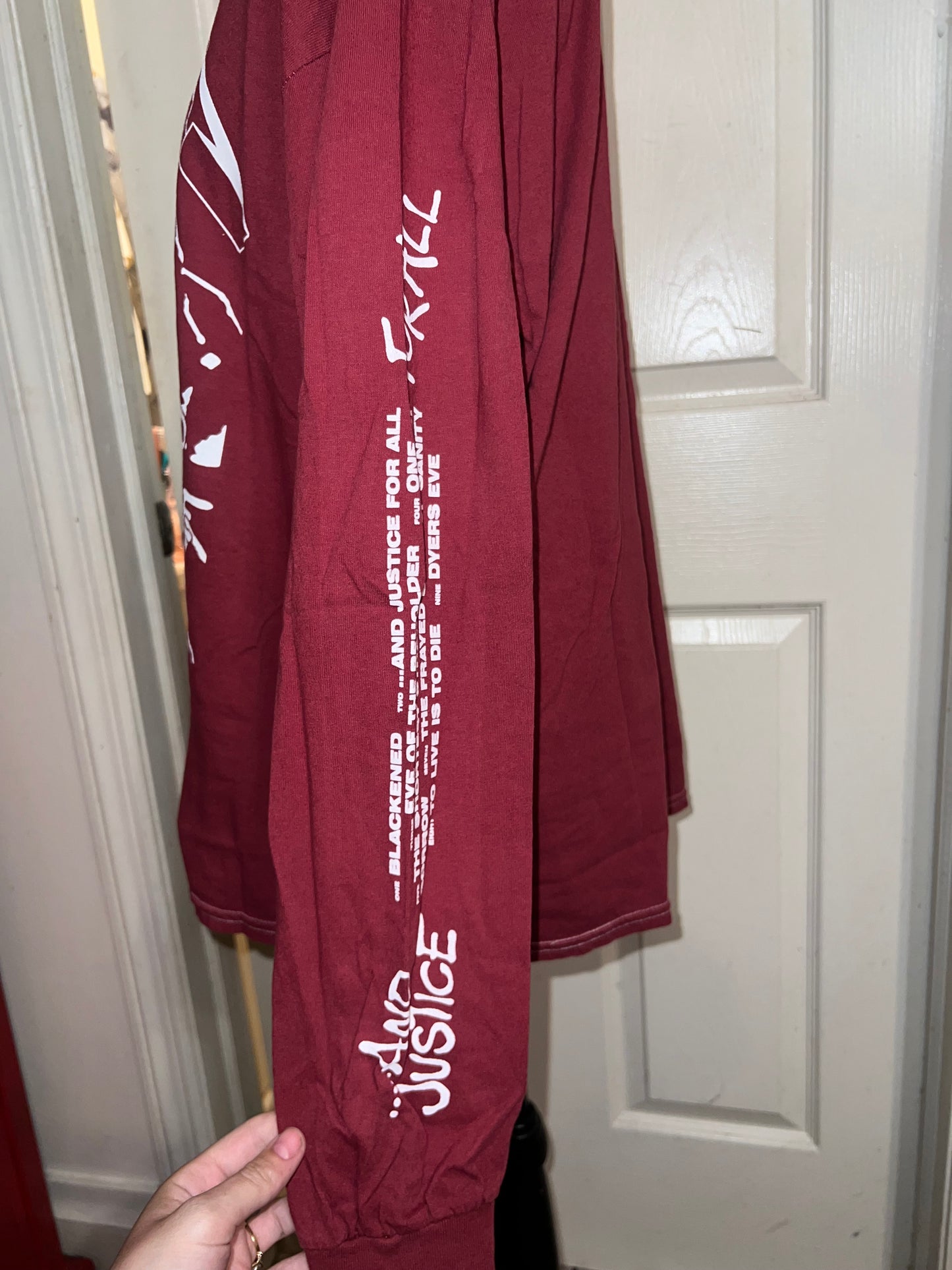 Metallica Long Sleeve Oversized Distressed Tee
