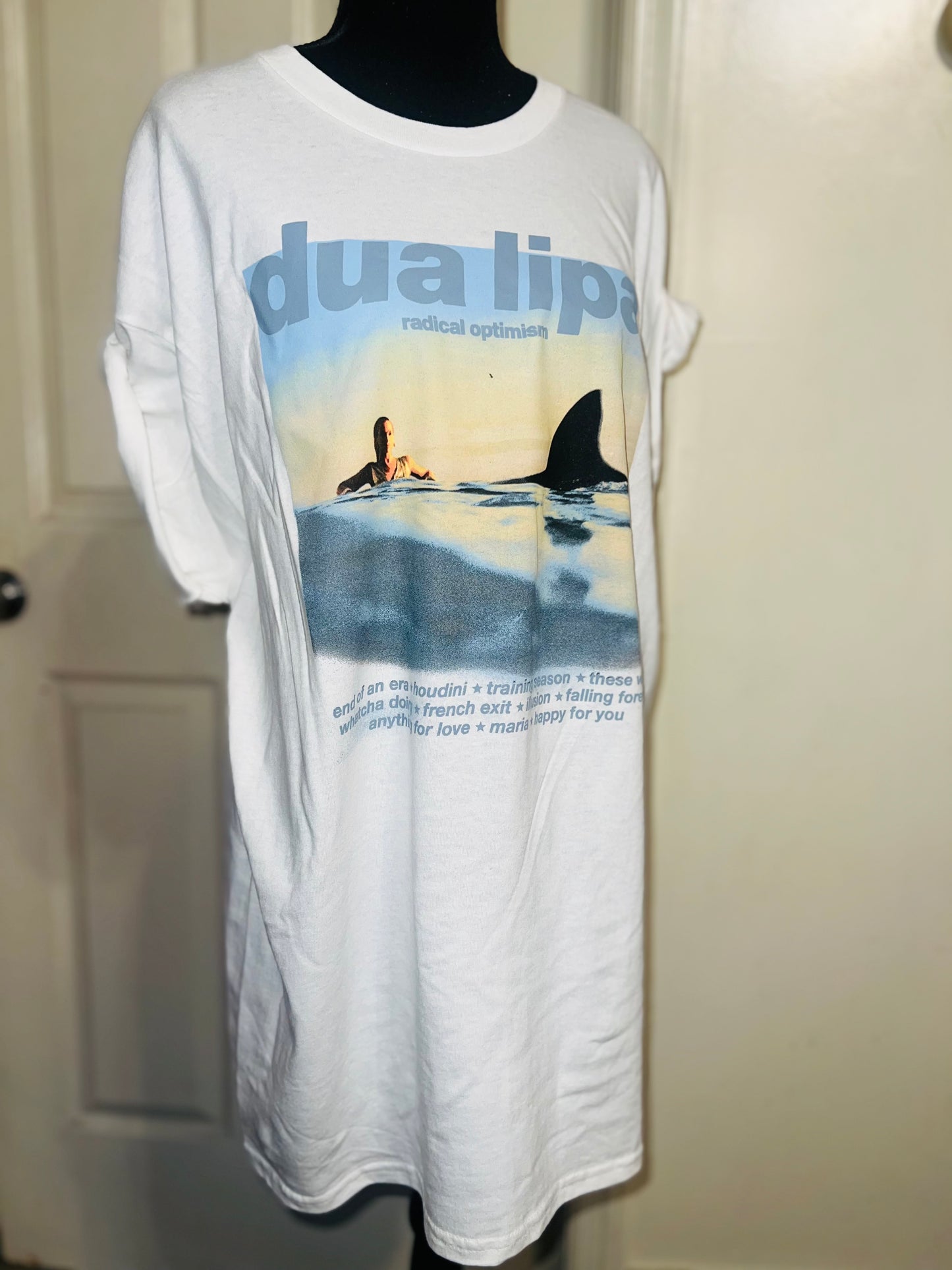 Dua Lipa Oversized Distressed Tee