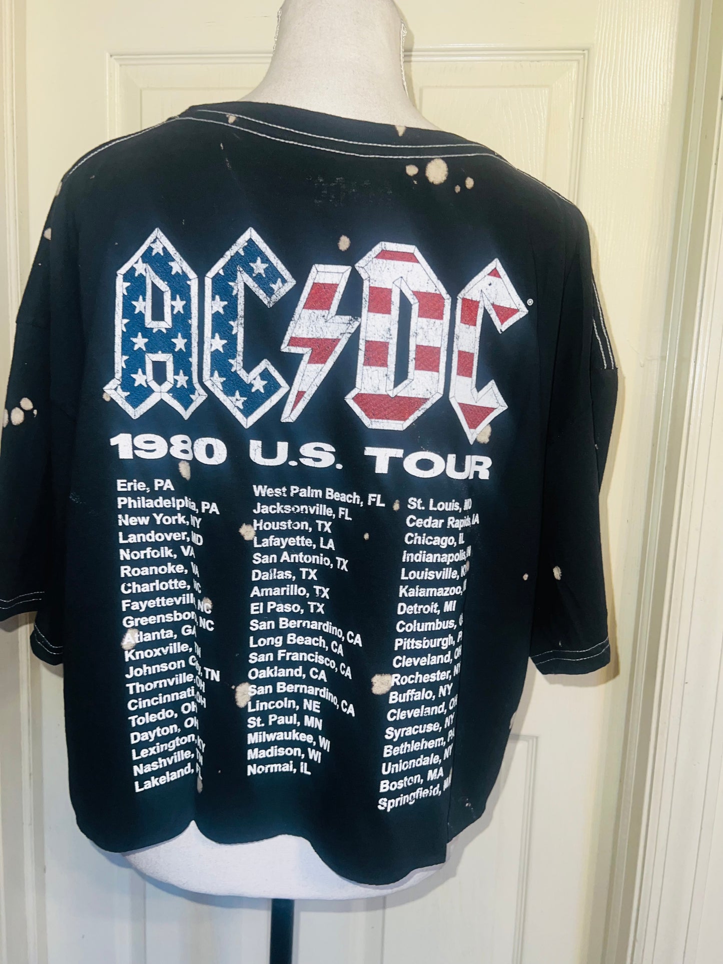 AC/DC Oversized Distressed Tee