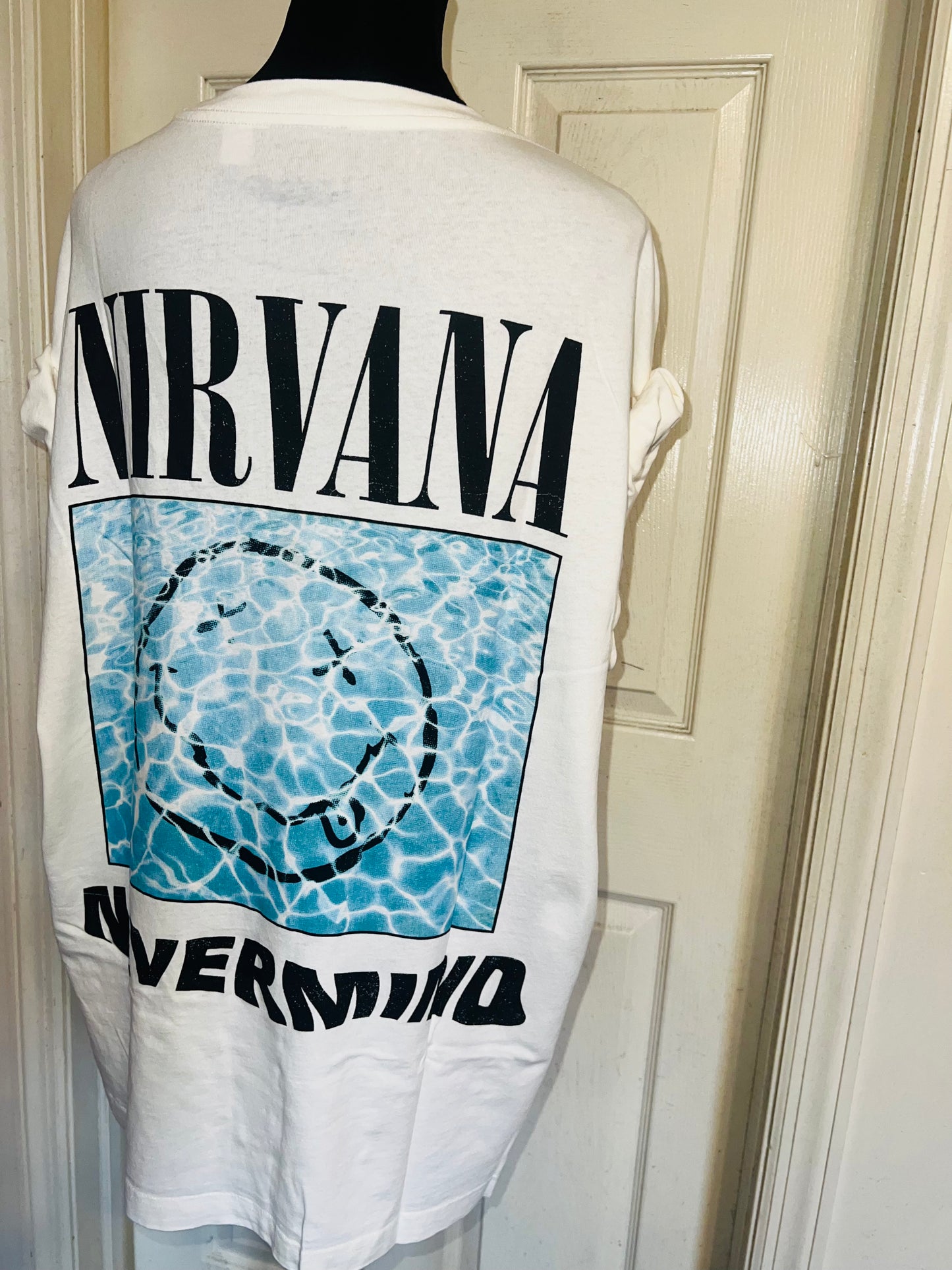 Nirvana Double Sided Oversized Distressed Tee