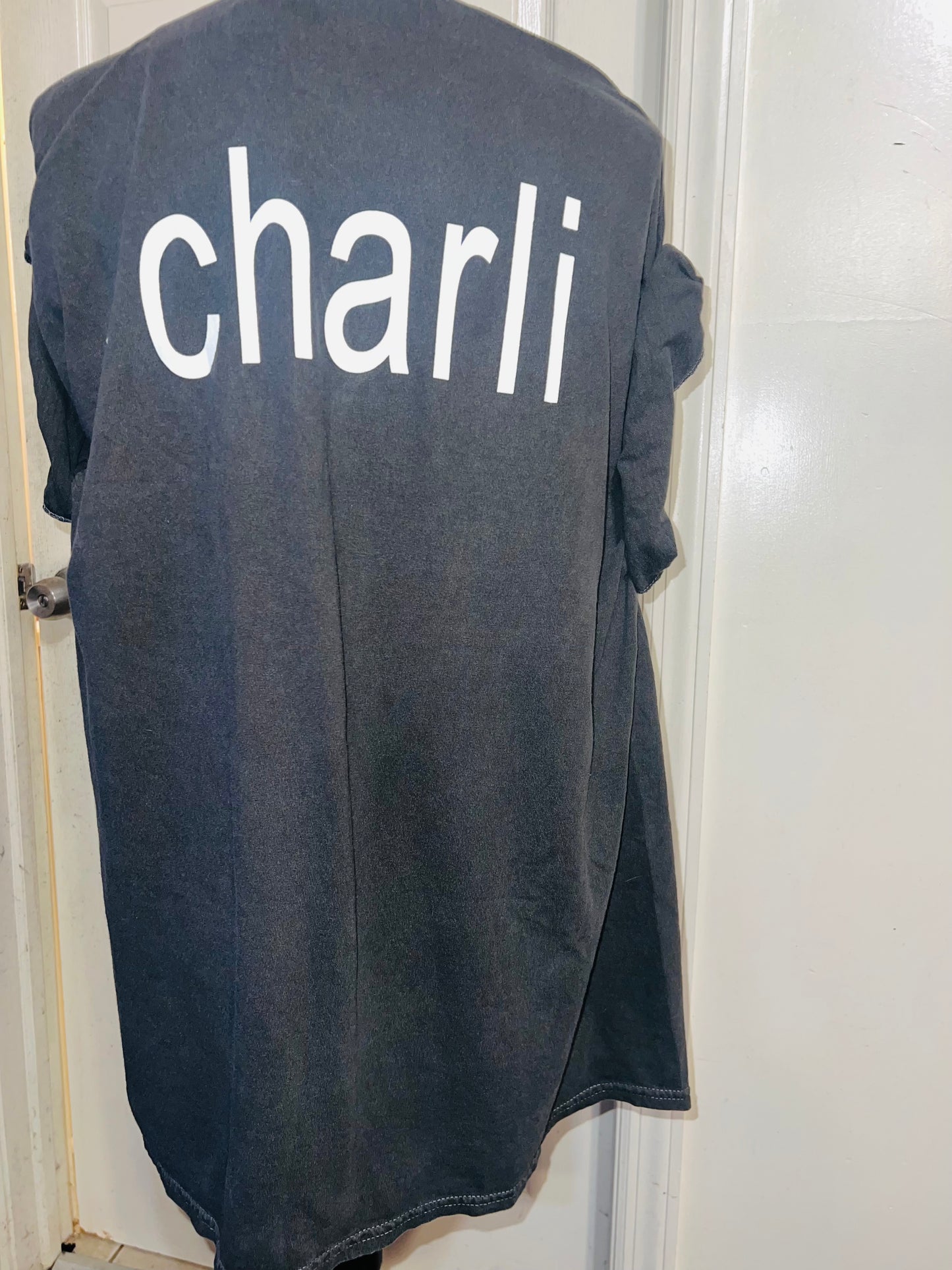 Charli XCX brat Double Sided Oversized Distressed Tee