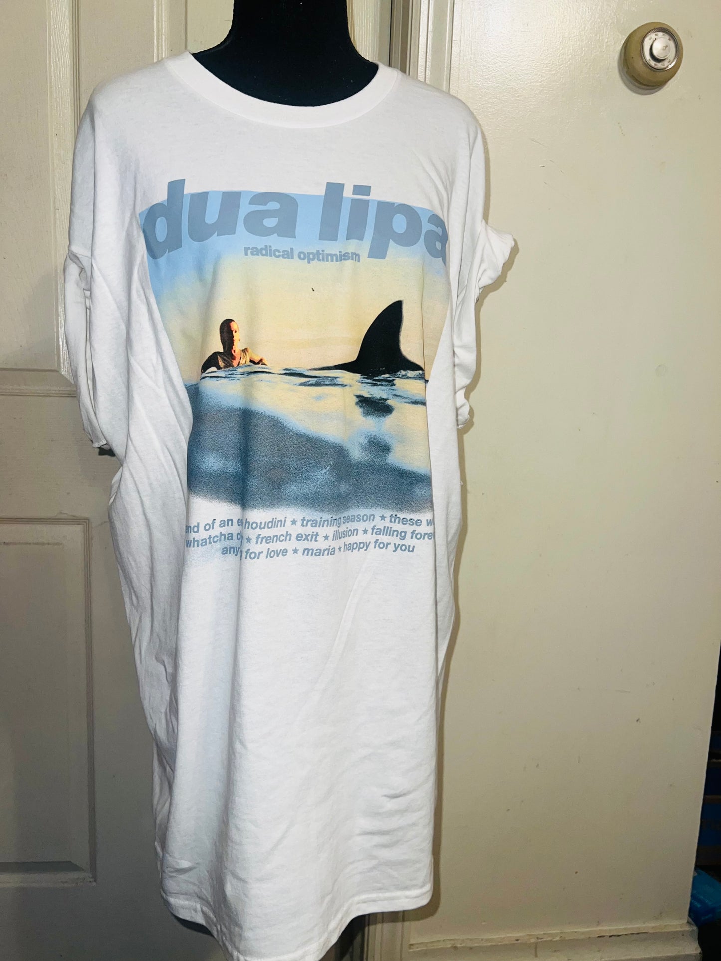 Dua Lipa Oversized Distressed Tee