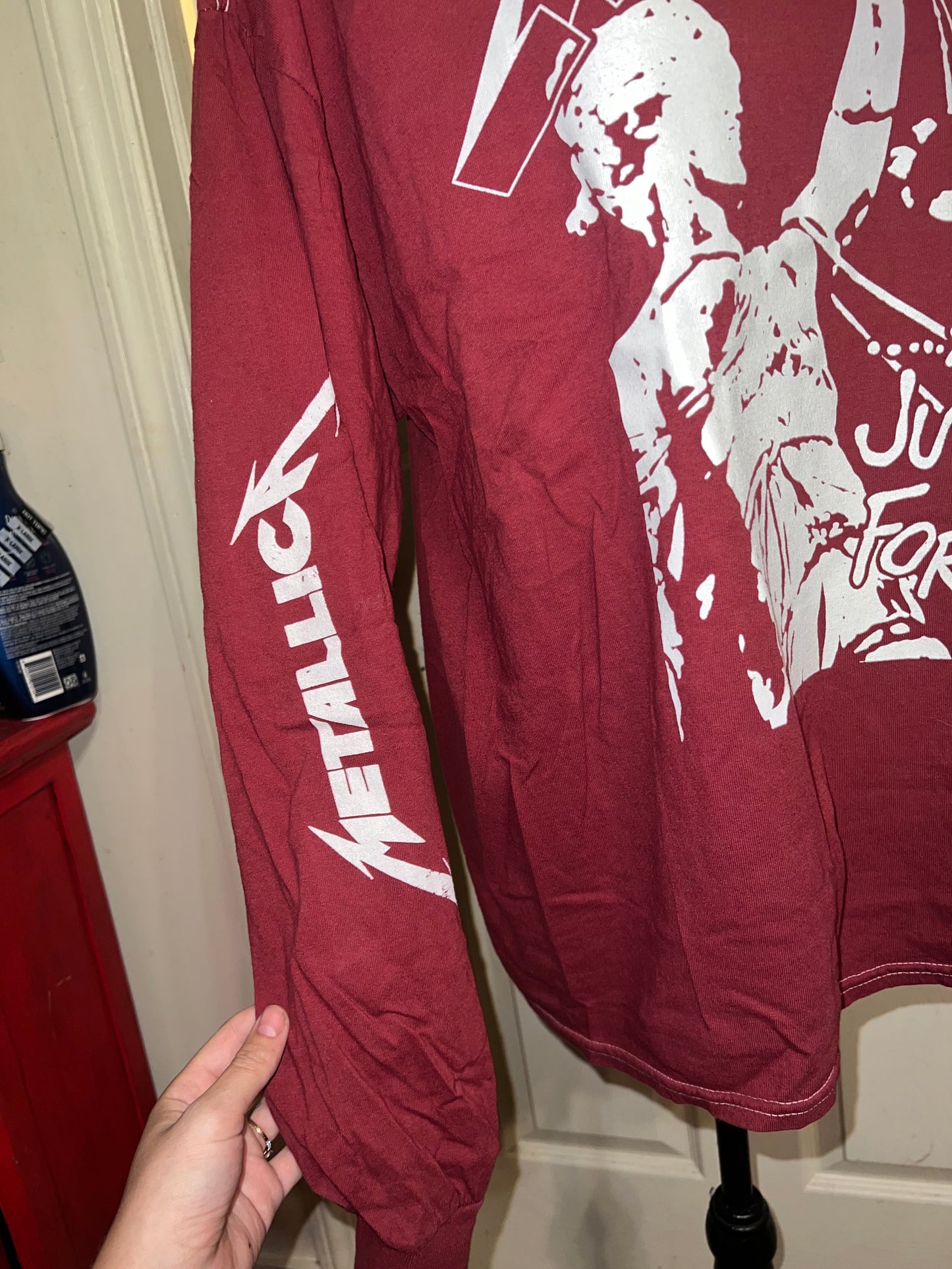 Metallica Long Sleeve Oversized Distressed Tee