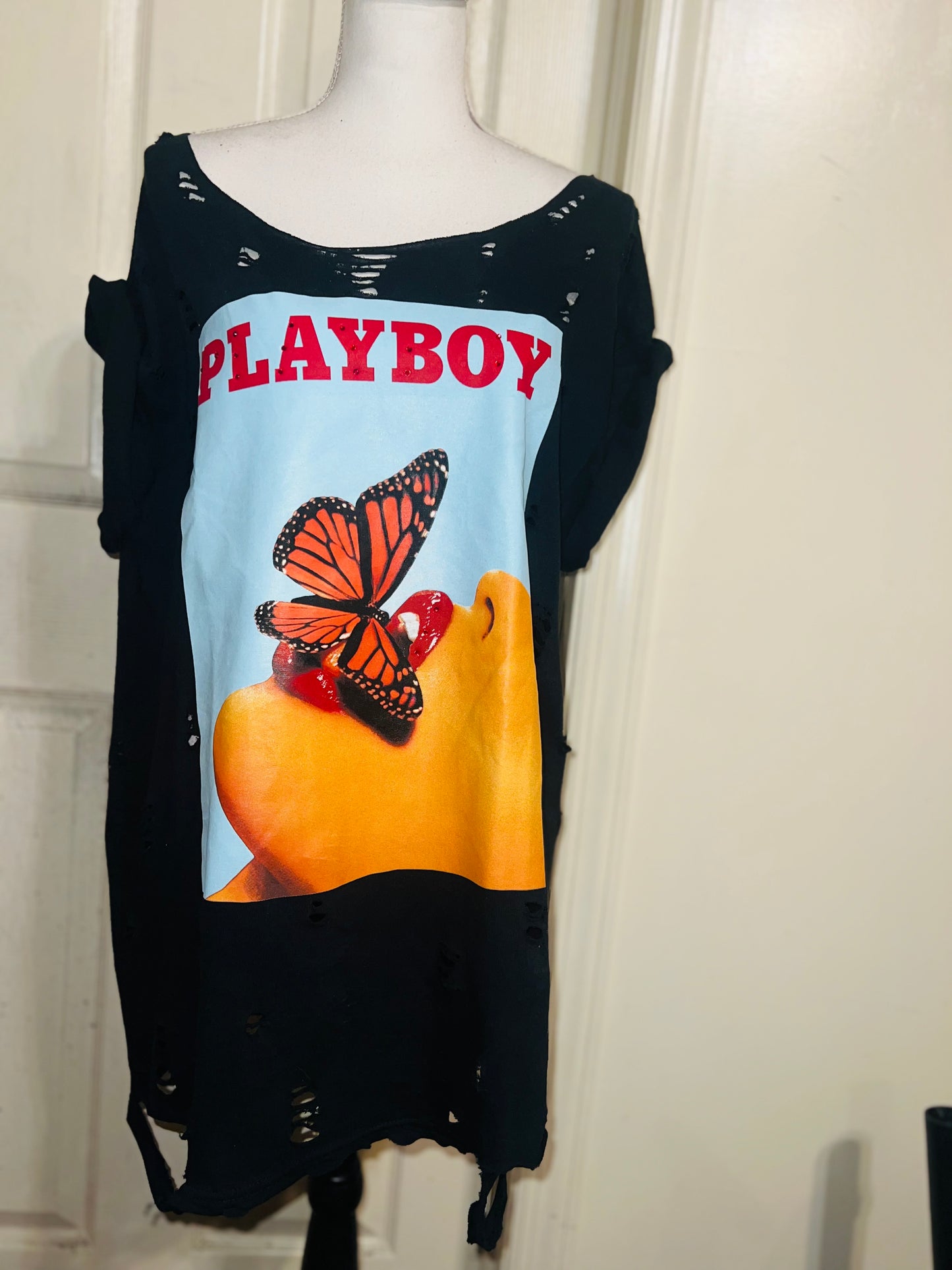 Playboy Oversized Distressed Tee
