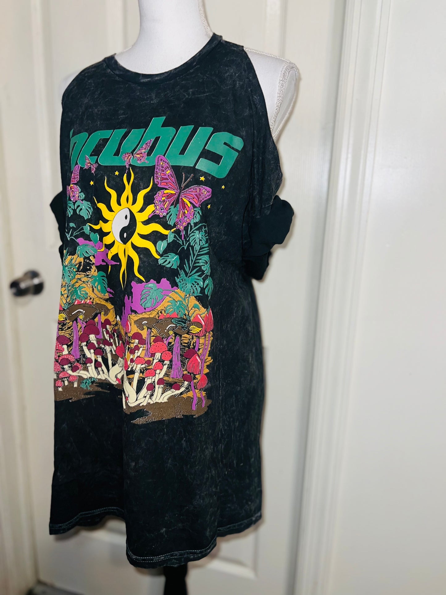 Incubus Oversized Distressed Cut Out Tee