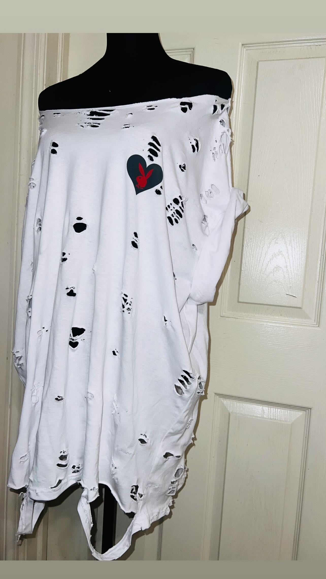 Playboy Double Sided Oversized Distressed Tee