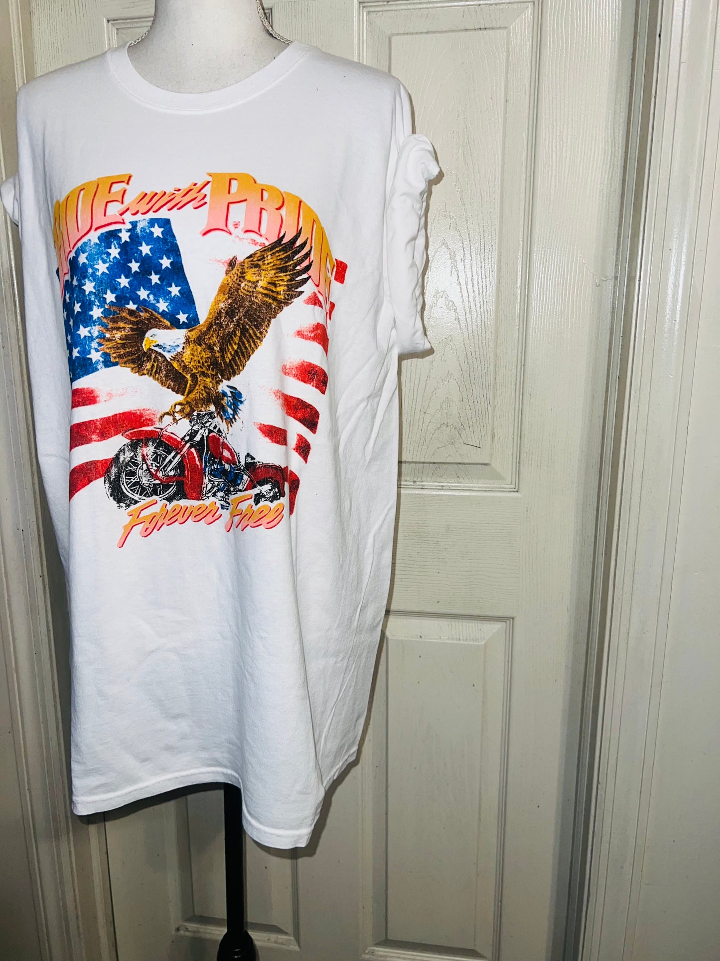 Ride With Pride Oversized Distressed Tee