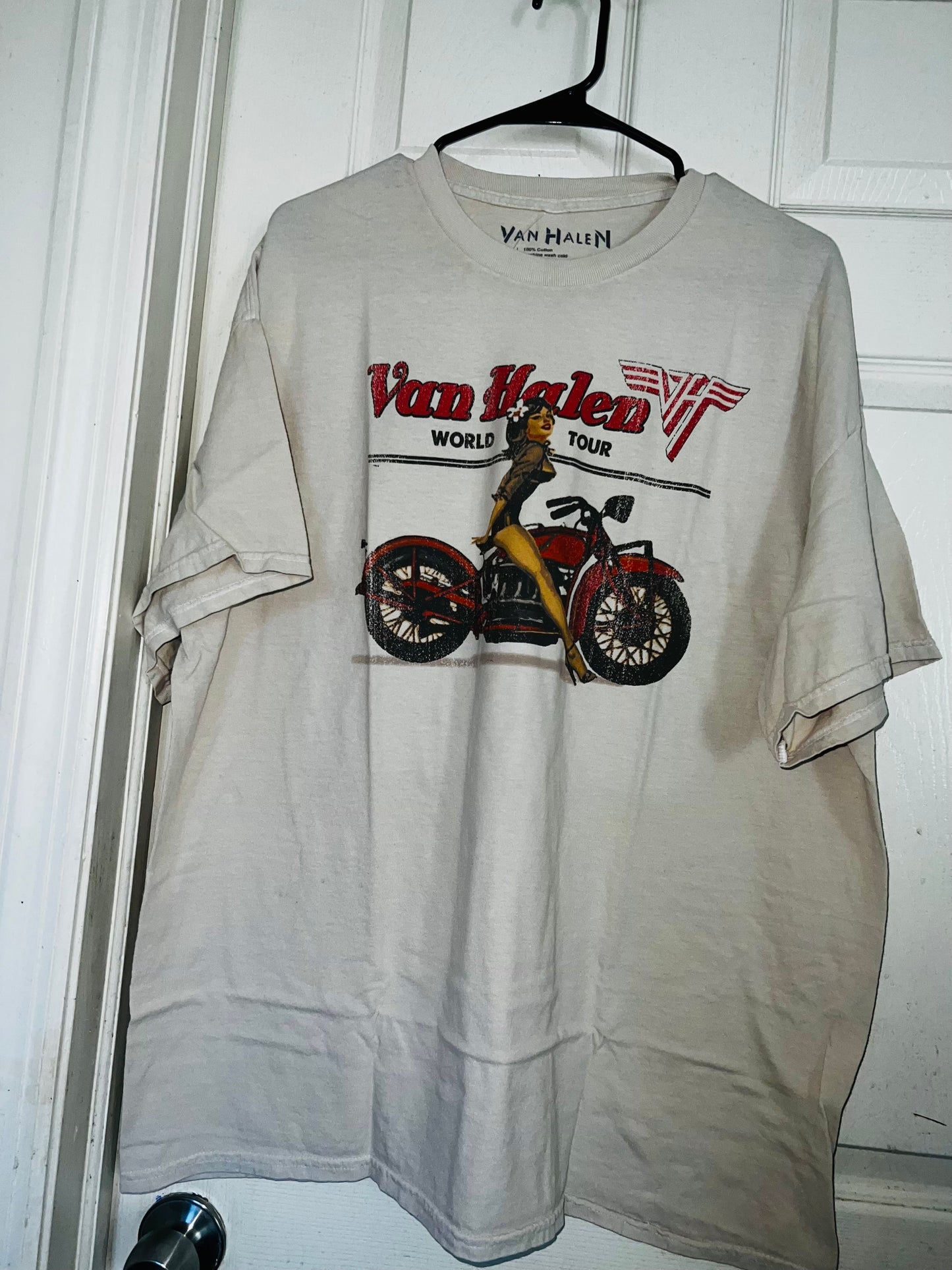 Van Halen Motorcycle Pin Up Oversized Tee