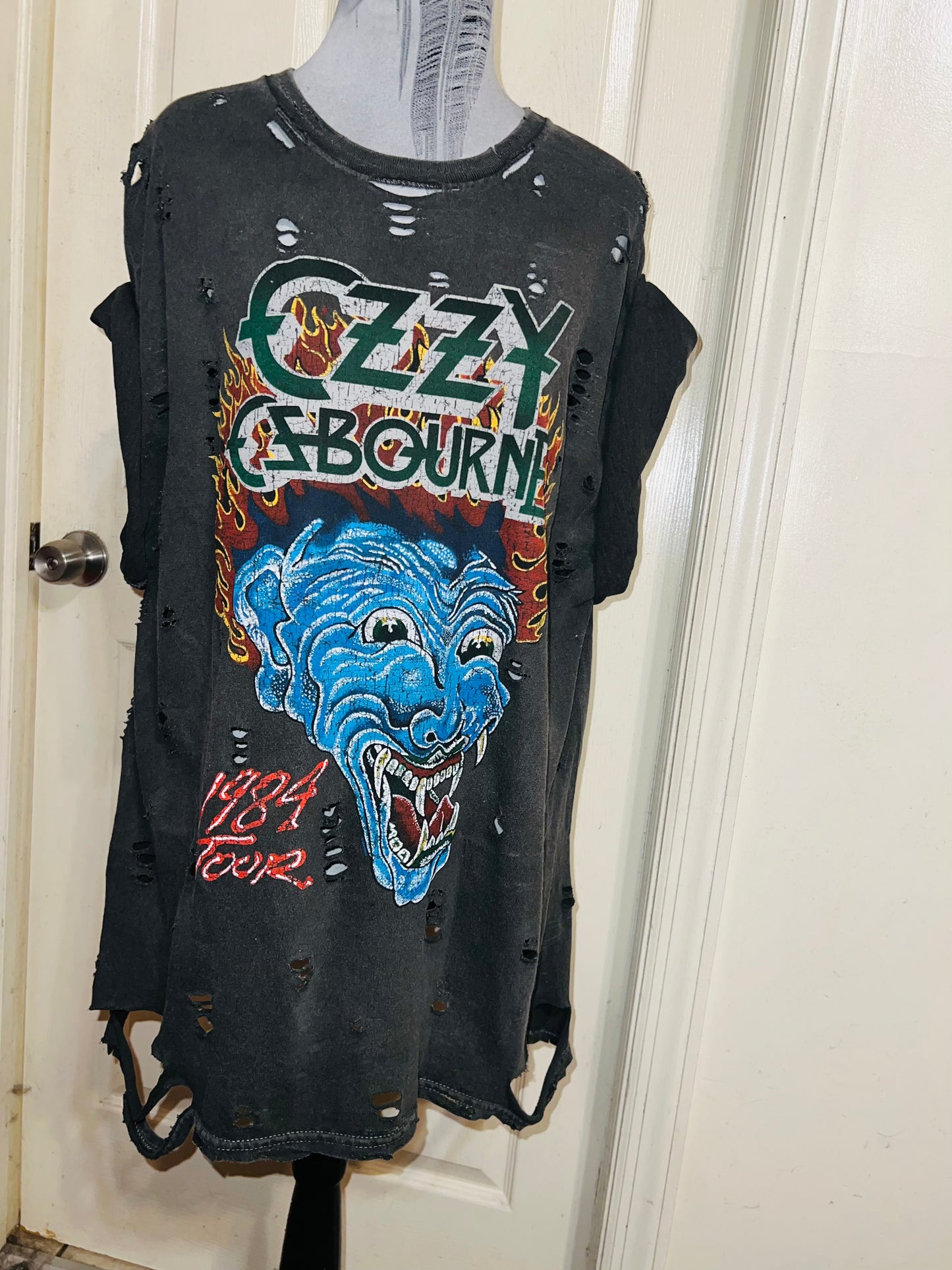 Ozzy Osbourne Double Sided Oversized Distressed Tee