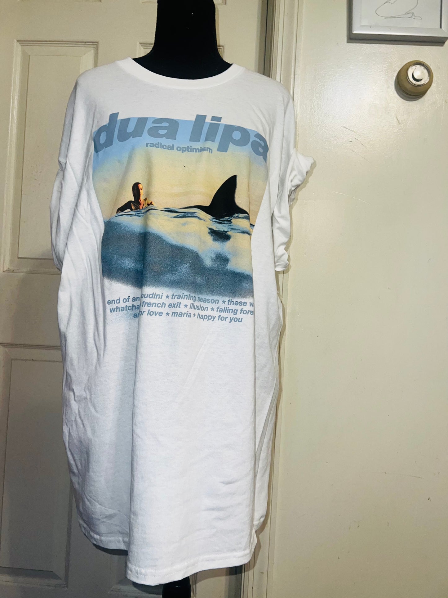 Dua Lipa Oversized Distressed Tee
