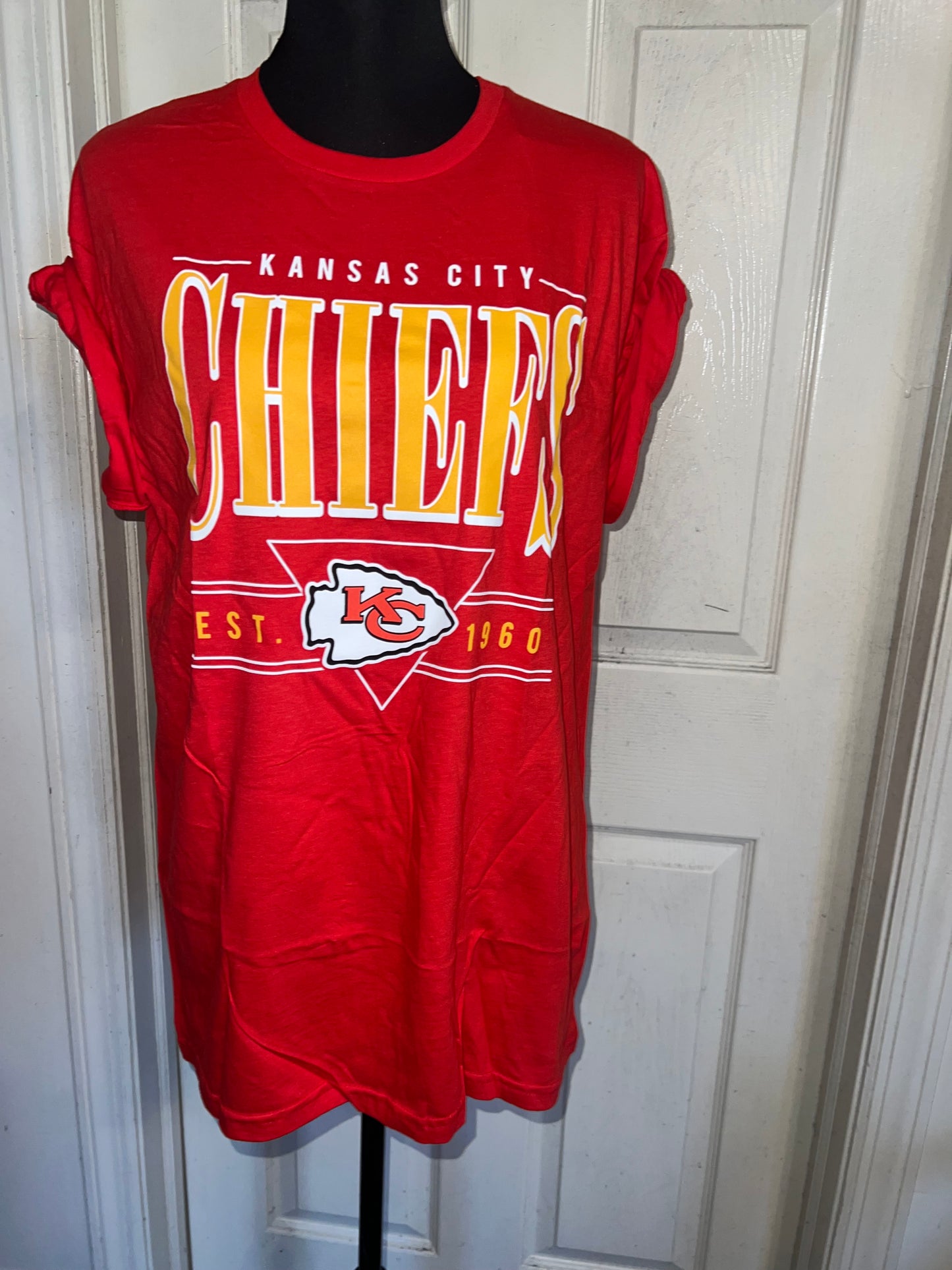 Kansas City Chiefs Oversized Distressed Tee