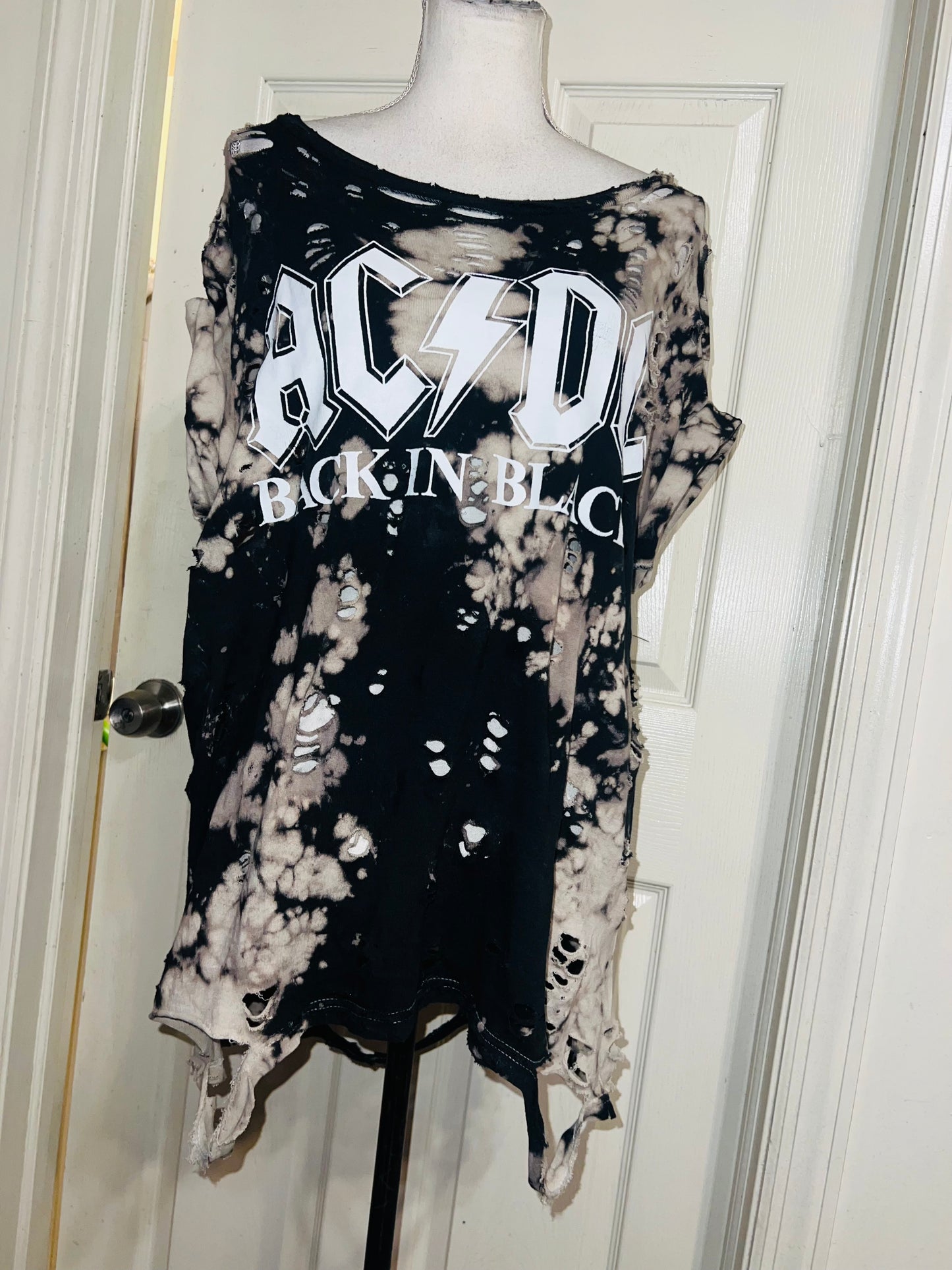 AC/DC Double Sided Oversized Distressed Tee