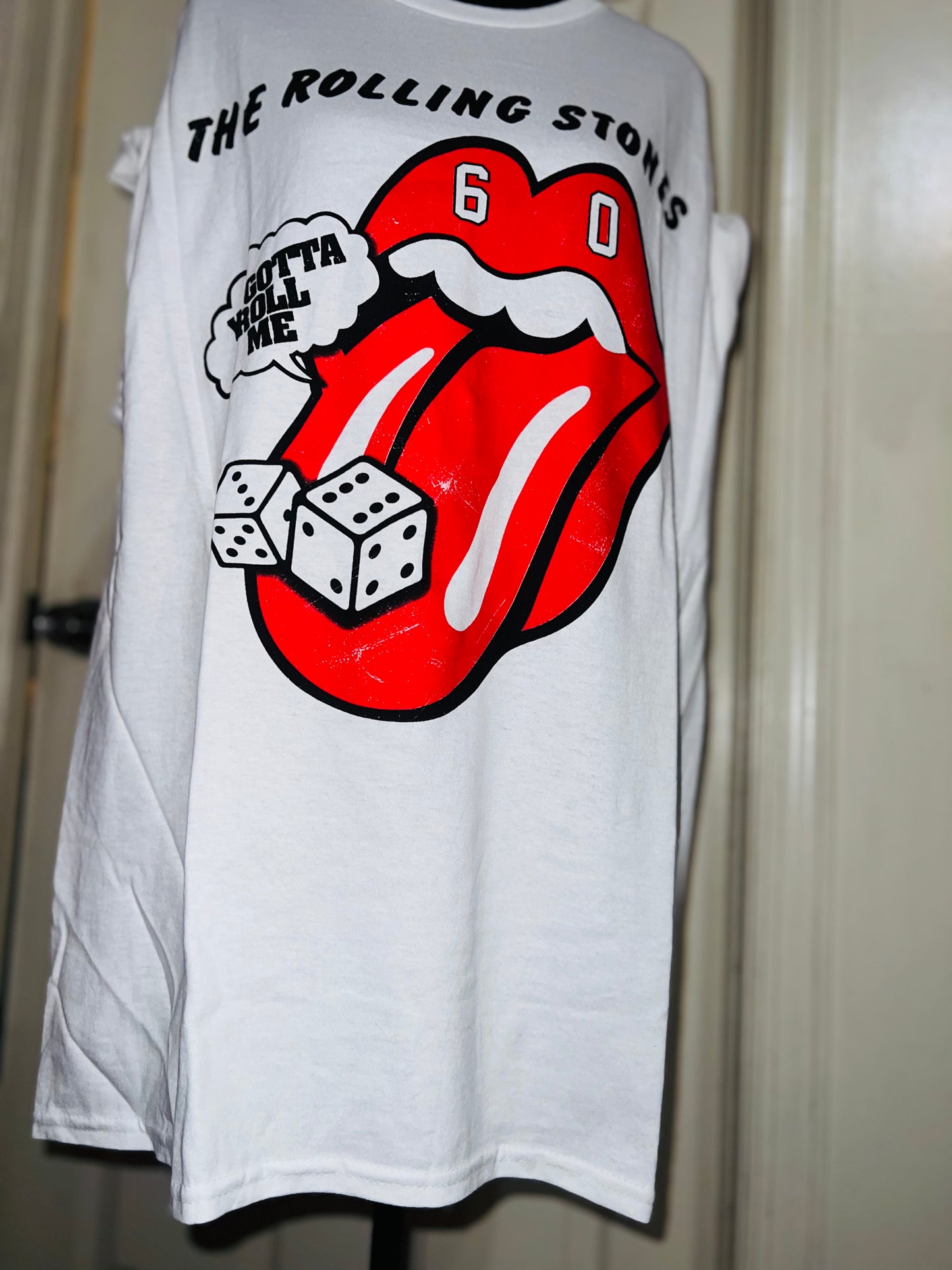 Rolling Stones Tumbling Dice Oversized Distressed Tee