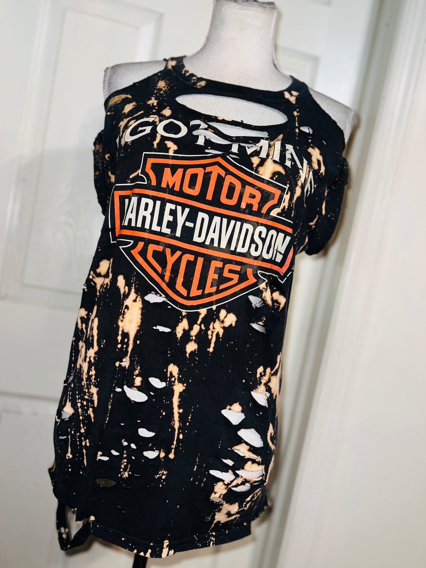 Harley Davidson Bleached Double Sided Distressed Tee