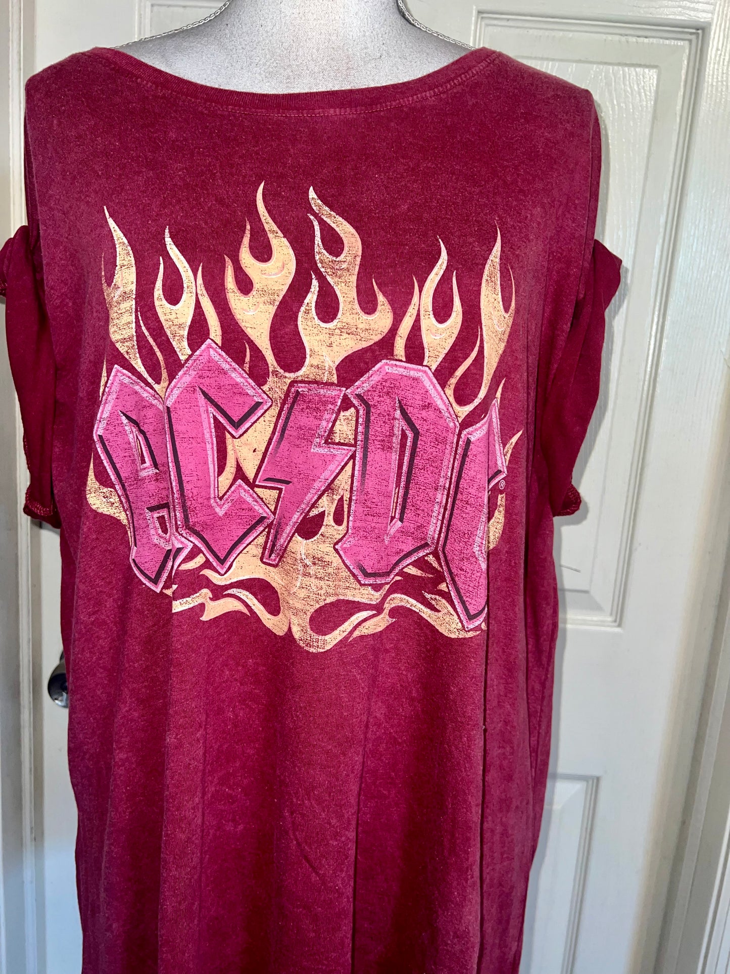 AC/DC Oversized Distressed Tee