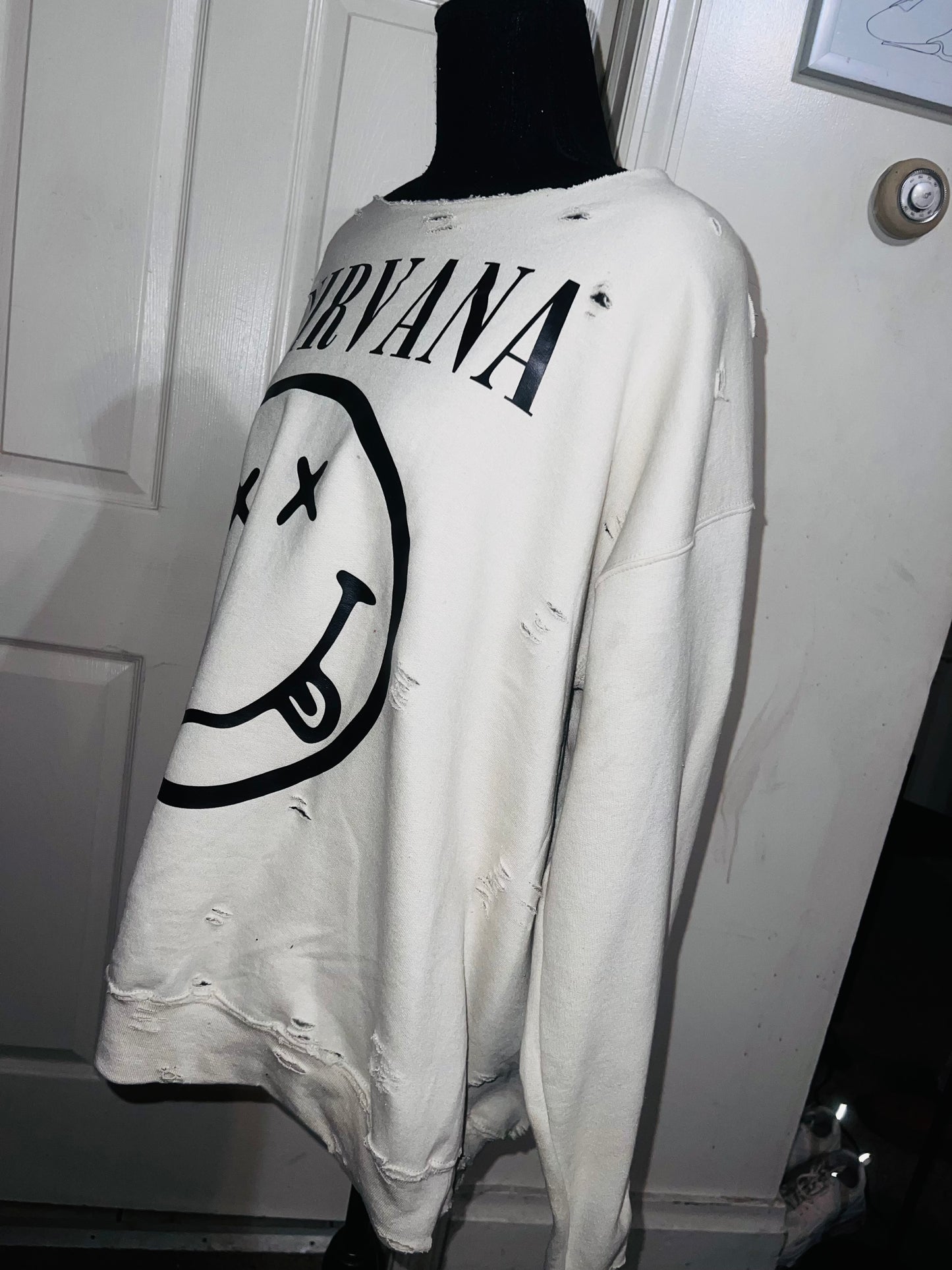 Nirvana Oversized Distressed Sweatshirt