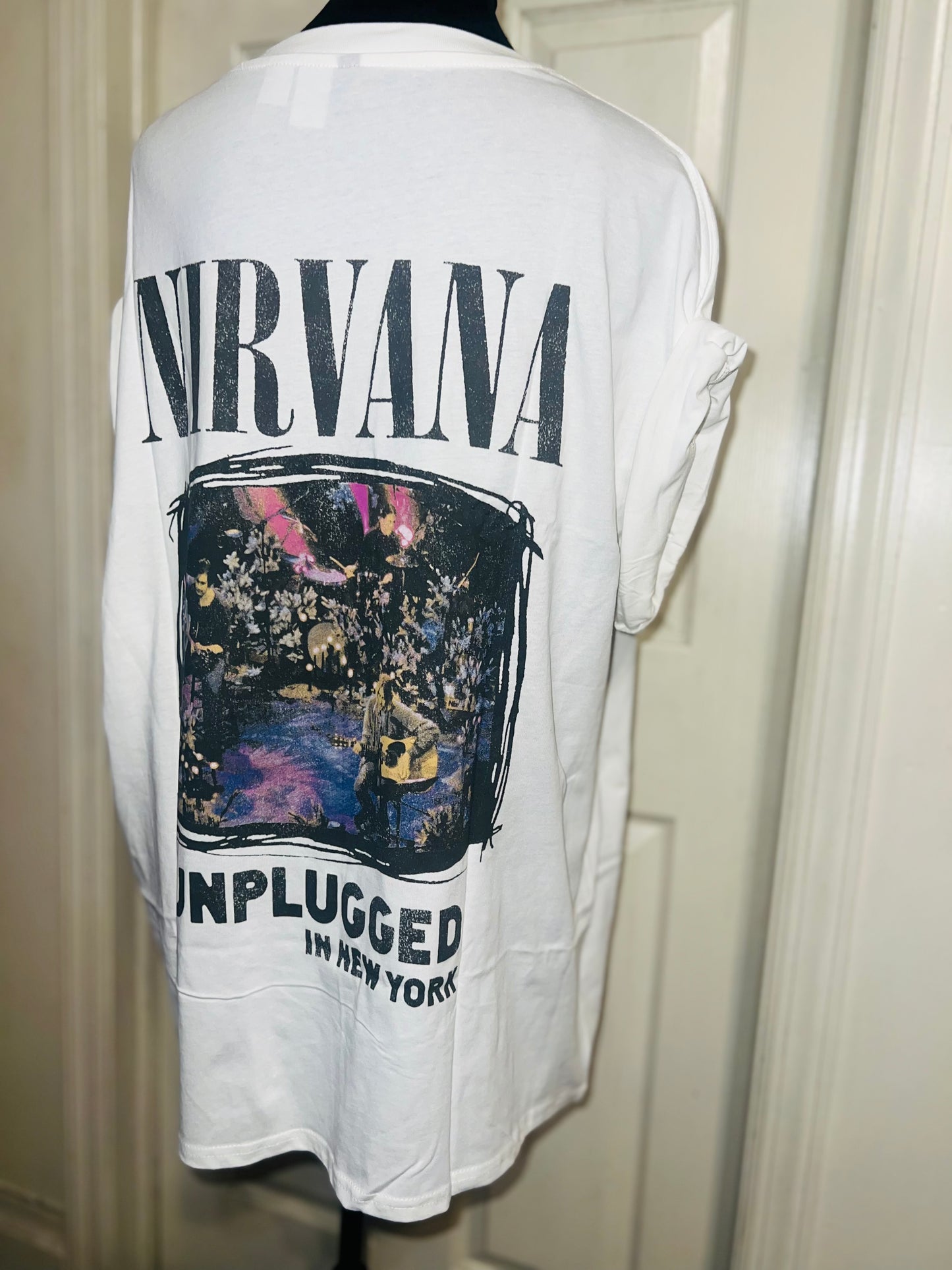 Nirvana Double Sided Oversized Distressed Tee