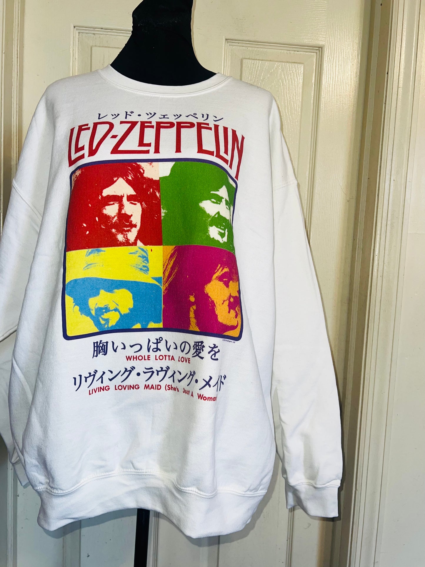 Led Zeppelin Oversized Distressed Sweatshirt
