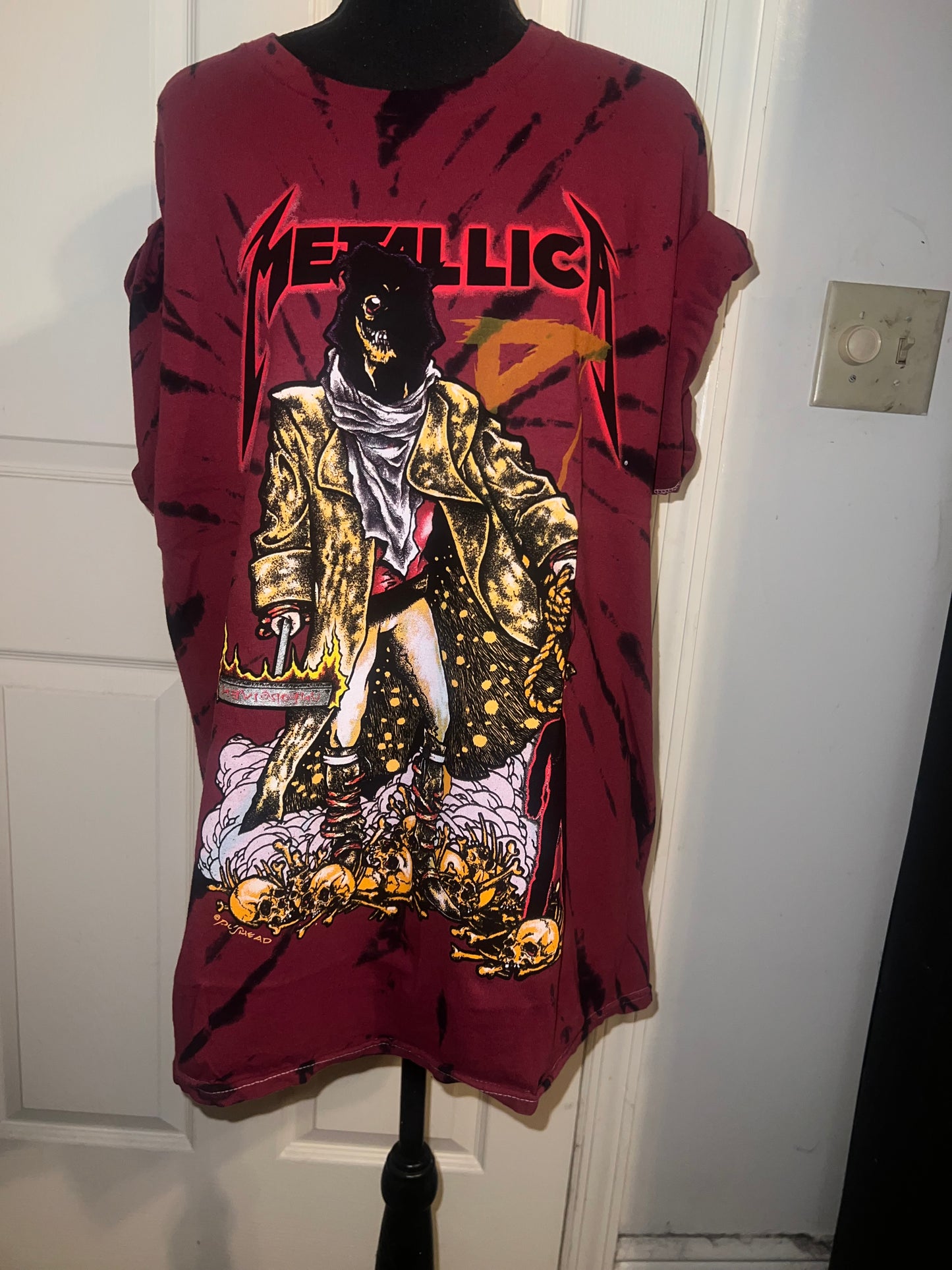 Metallica Tie Dye Double Sided Oversized Tee