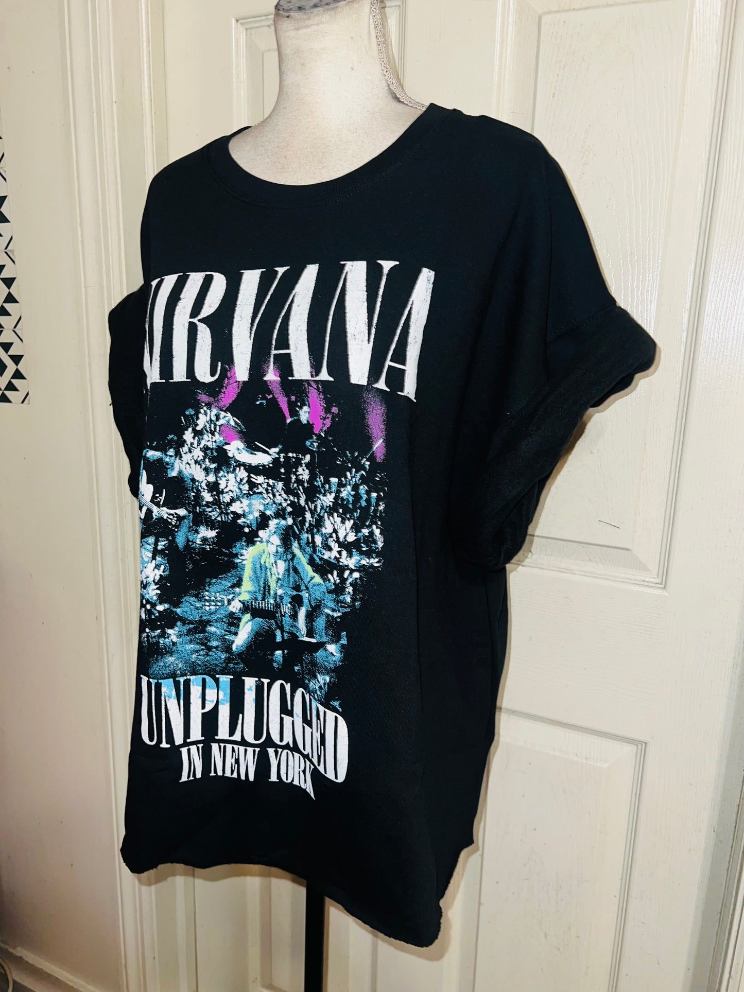 Nirvana Oversized Distressed Sweatshirt Tee