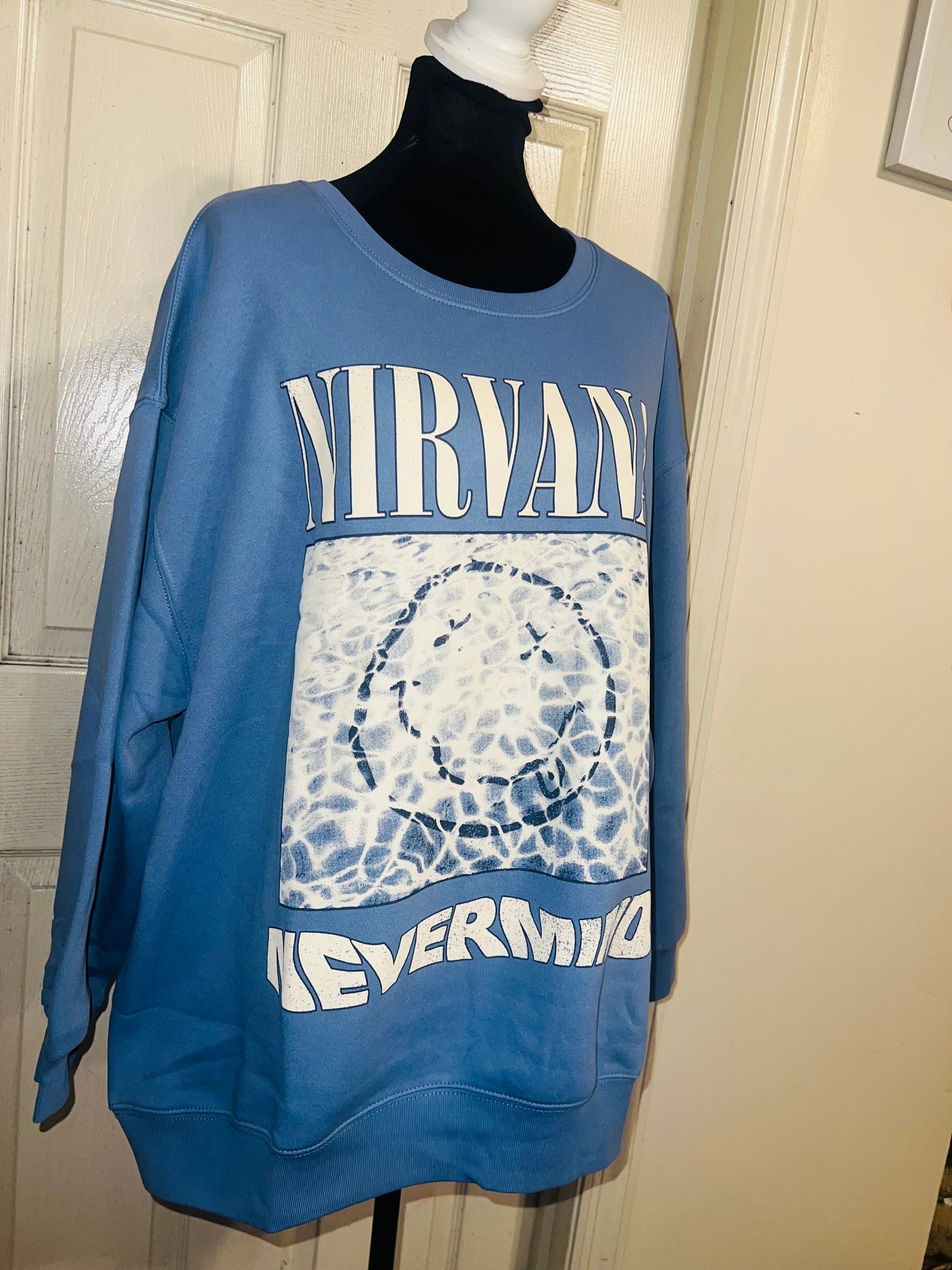 Nirvana Double Sided Oversized Distressed Sweatshirt