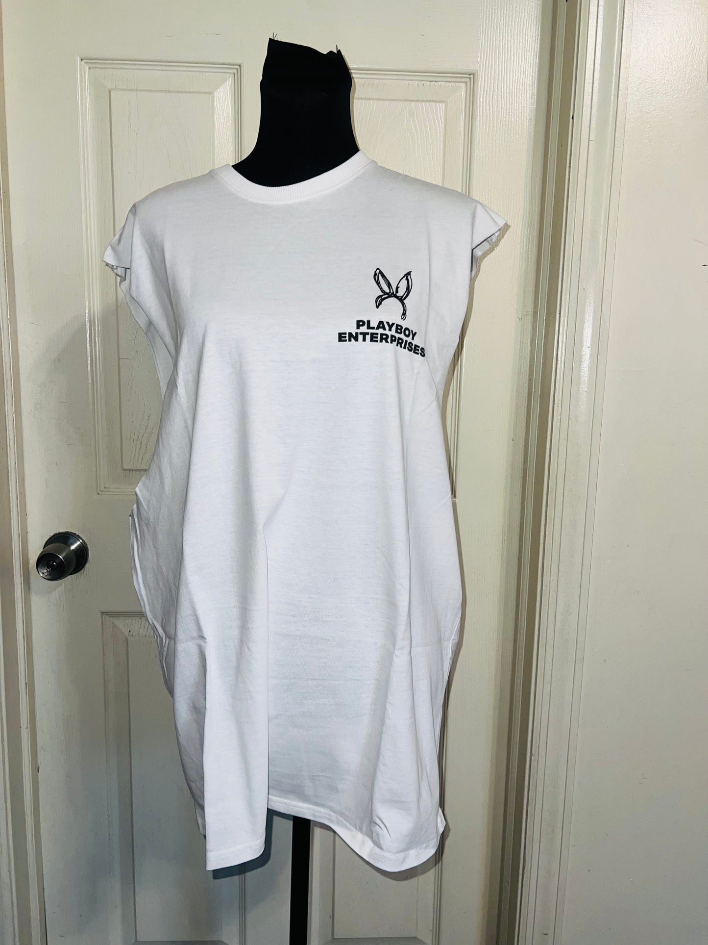 Playboy Double Sided Oversized Distressed Tank