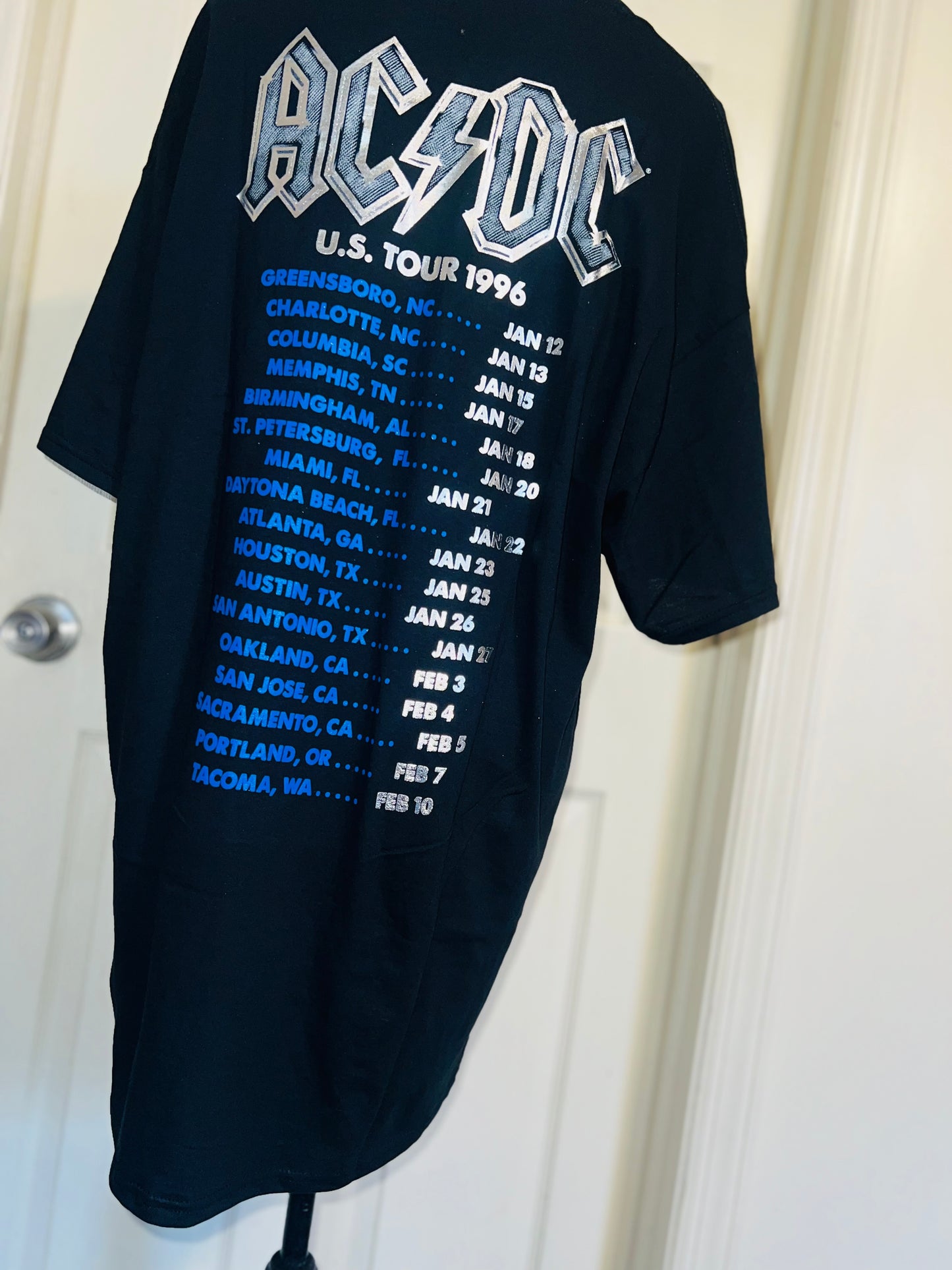 AC/DC Double Sided Oversized Distressed Tee