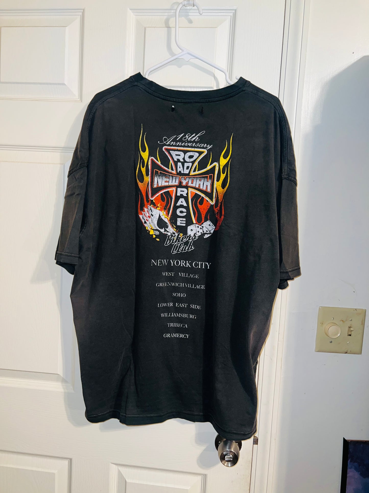 Bikers Club Road Race 18th Anniversary Vintage Oversized Distressed Tee
