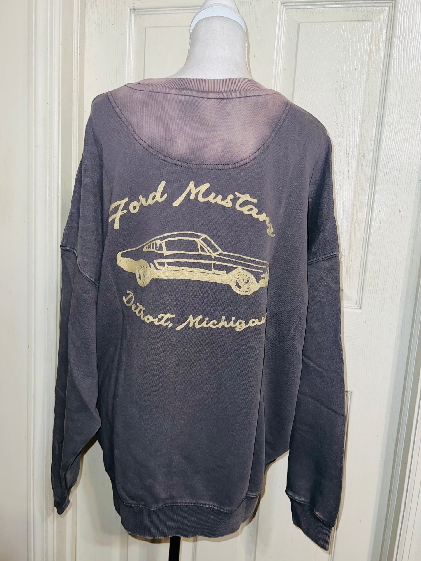 Ford Mustang Double Sided Oversized Distressed Sweatshirt