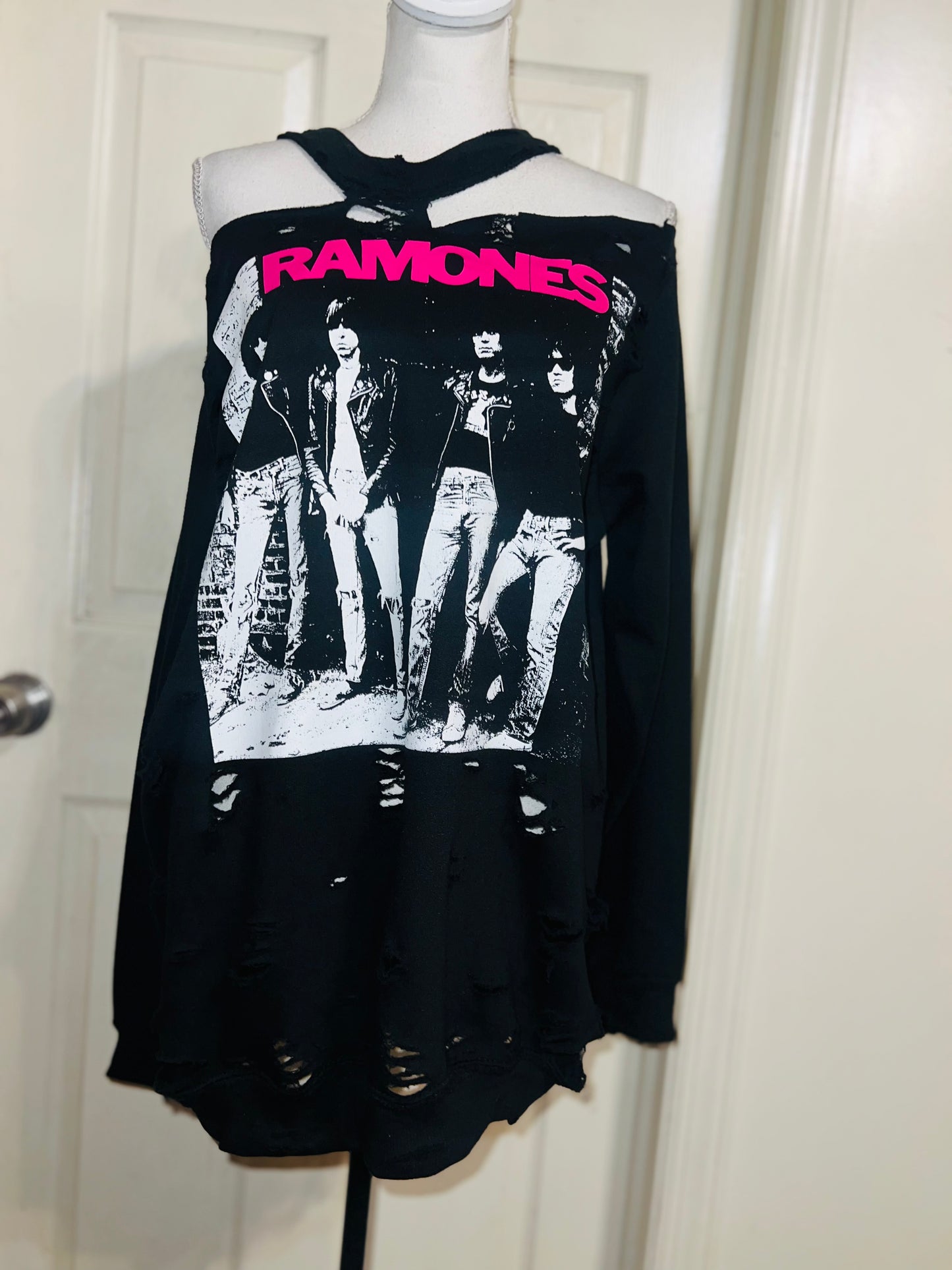 Ramones Oversized Distressed Sweatshirt