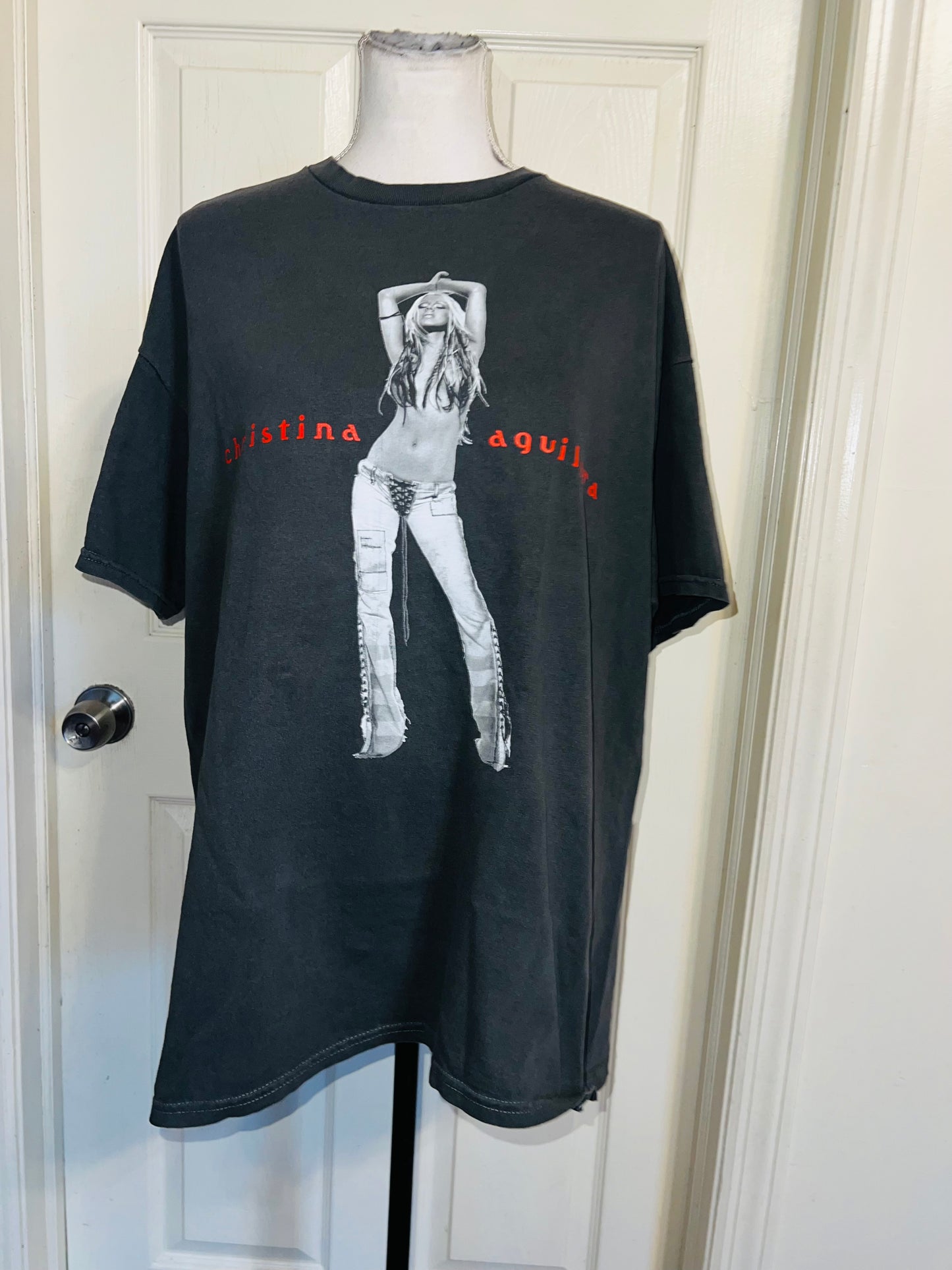 Christina Aguilera Oversized Distressed Tee
