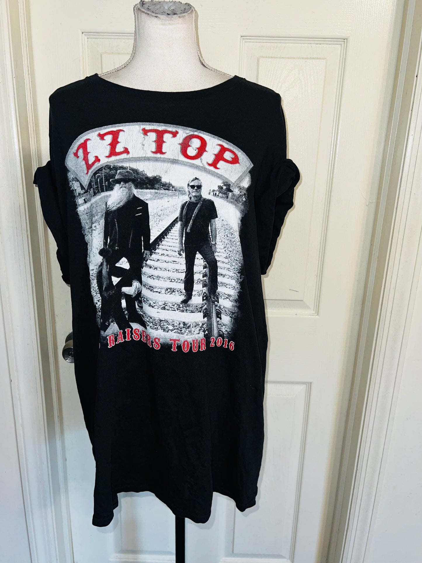 ZZ Top Double Sided Oversized Distressed Tee