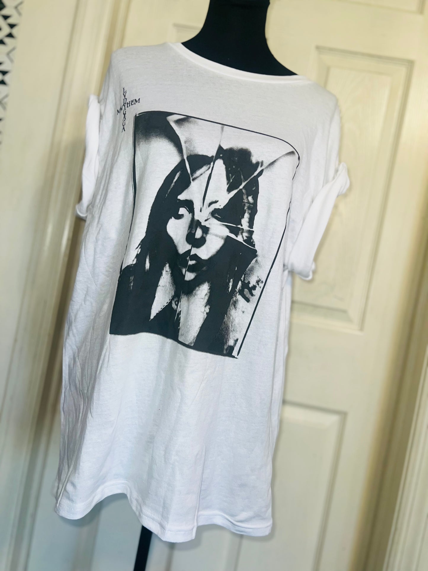 Lady Gaga Oversized Distressed Tee