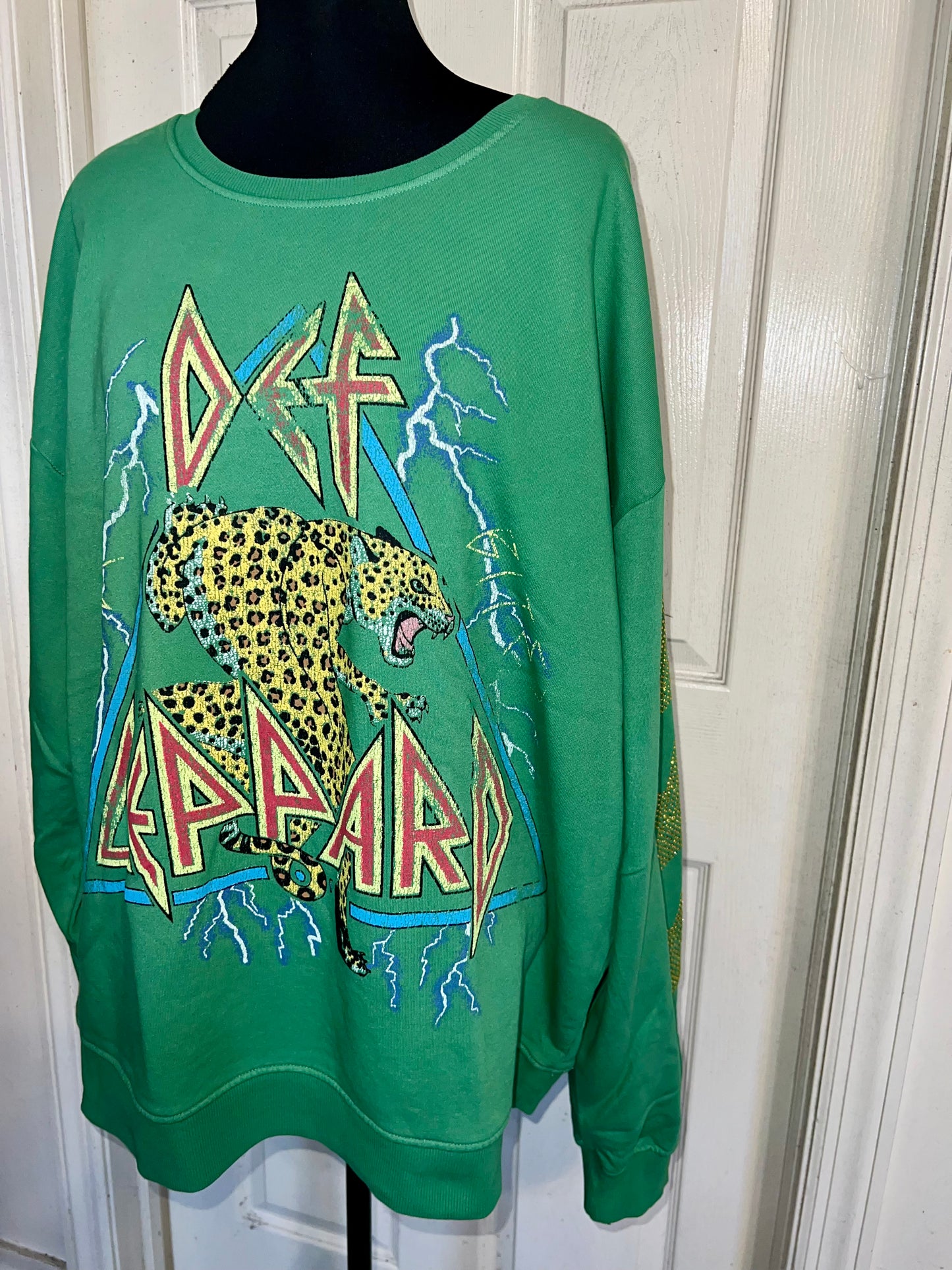 Def Leppard Oversized Distressed Sweatshirt