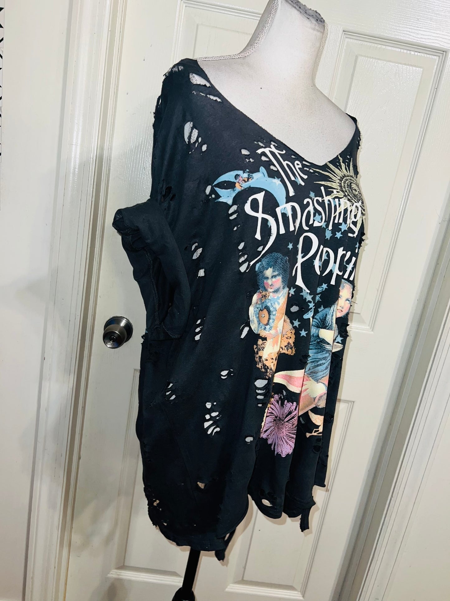 Smashing Pumpkins Double Sided Oversized Distressed Tee