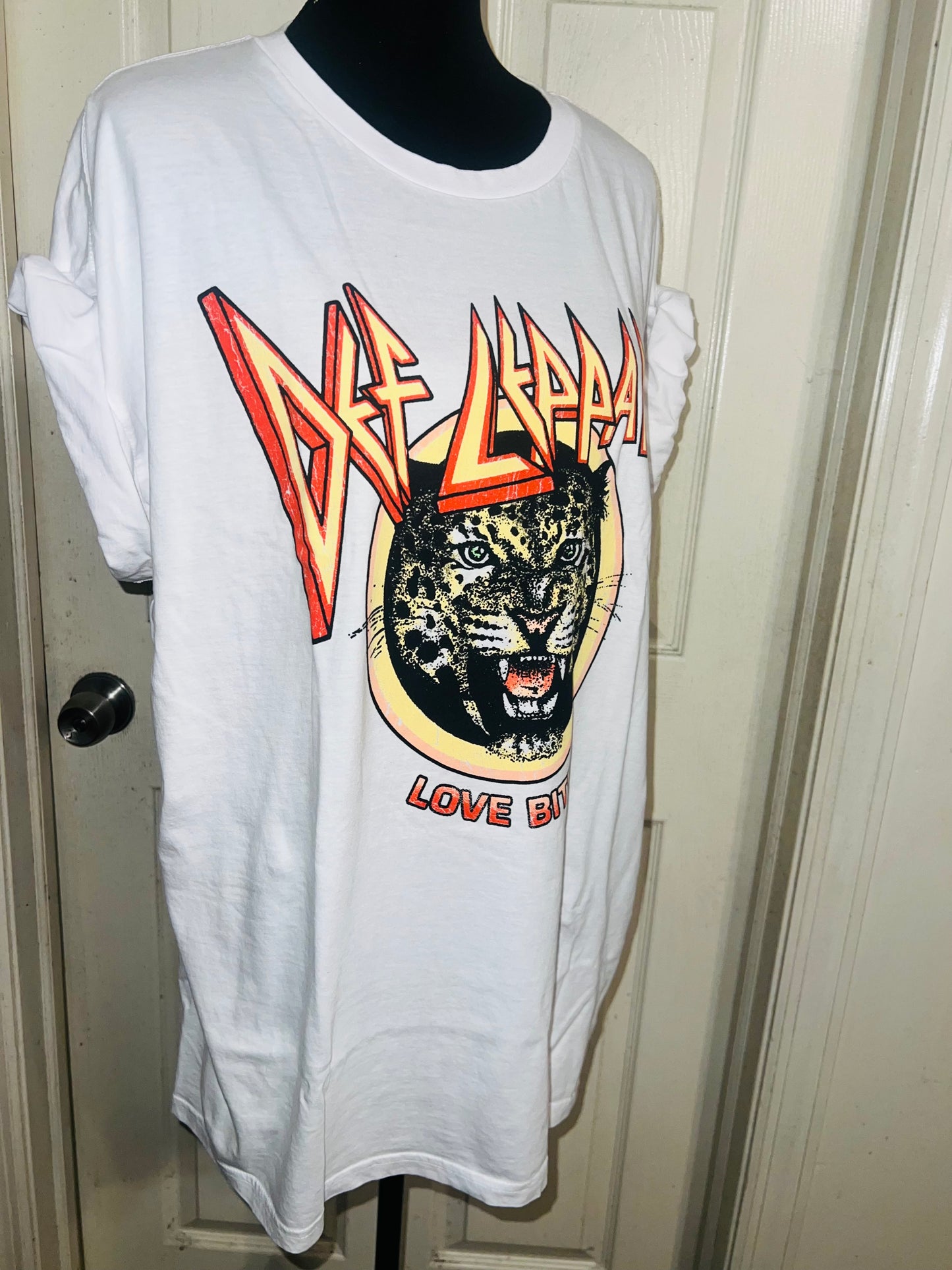 Def Leppard Oversized Distressed Tee