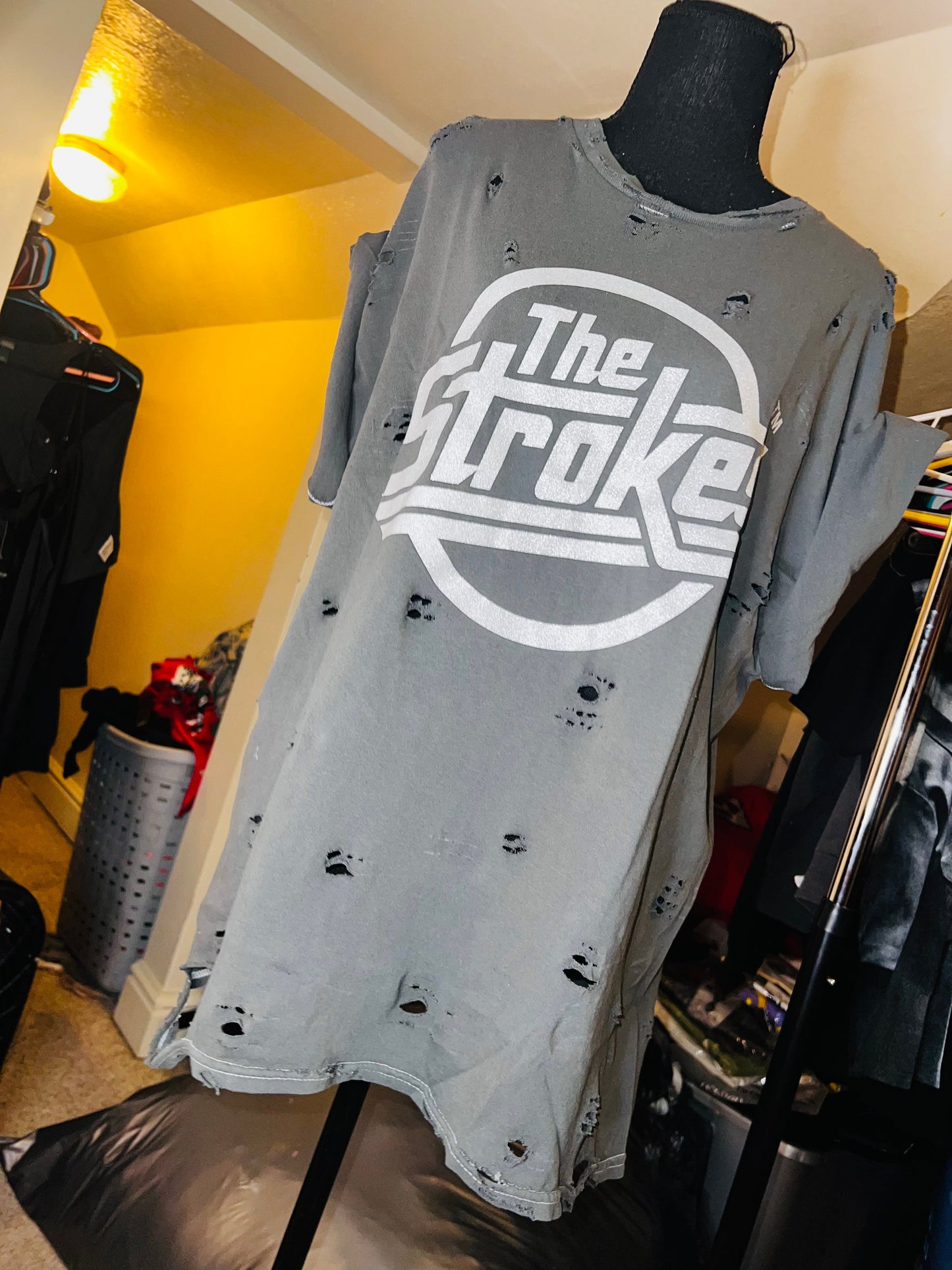 The Strokes Oversized Distressed Tee