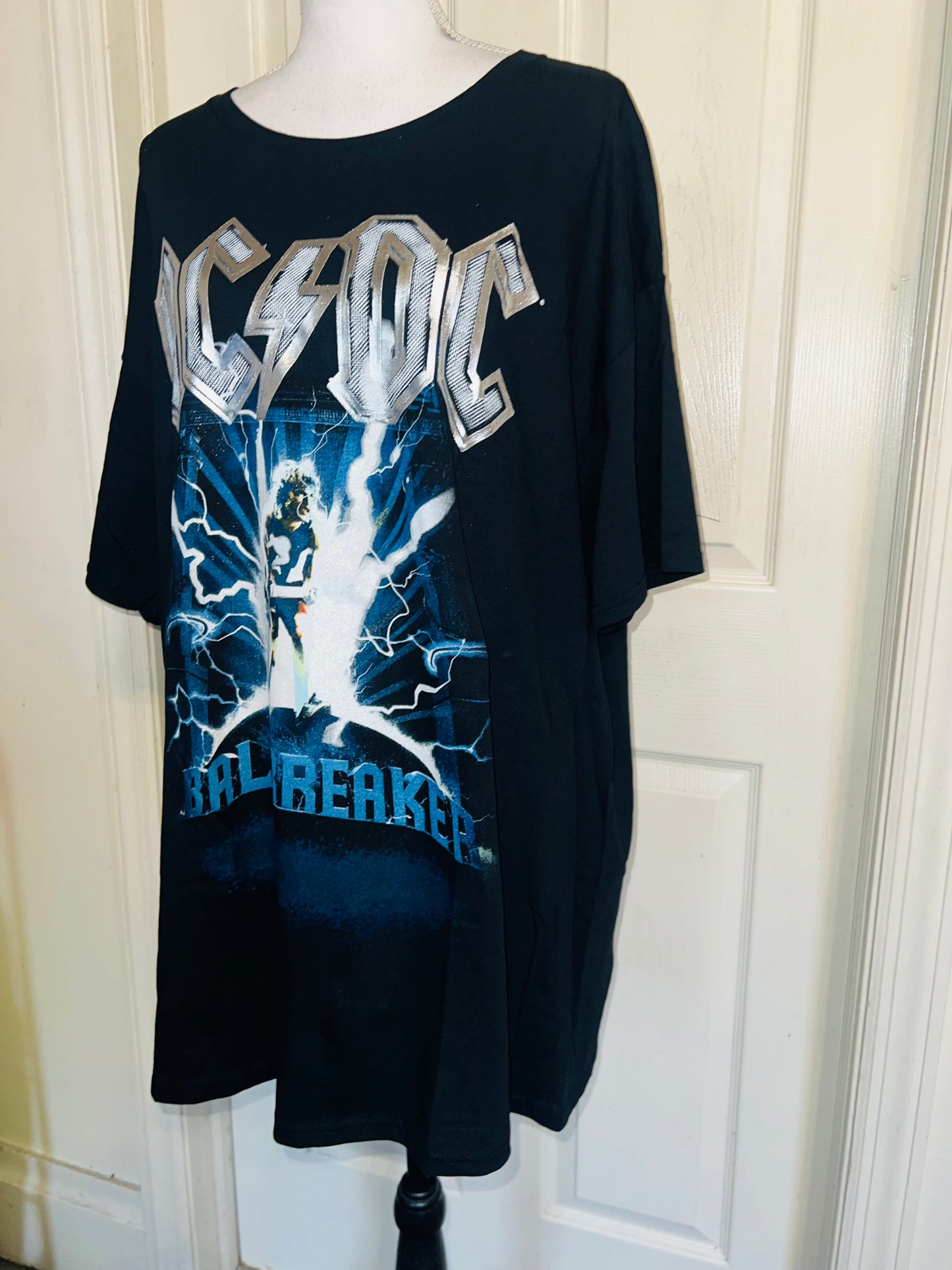 AC/DC Double Sided Oversized Distressed Tee