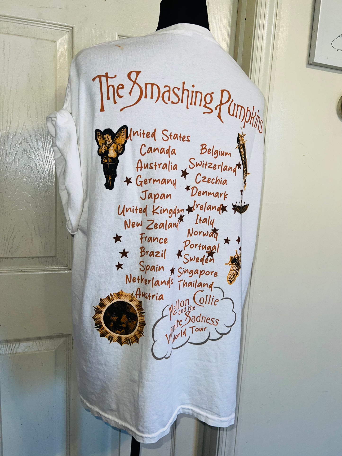 The Smashing Pumpkins Double Sided Oversized Distressed Tee